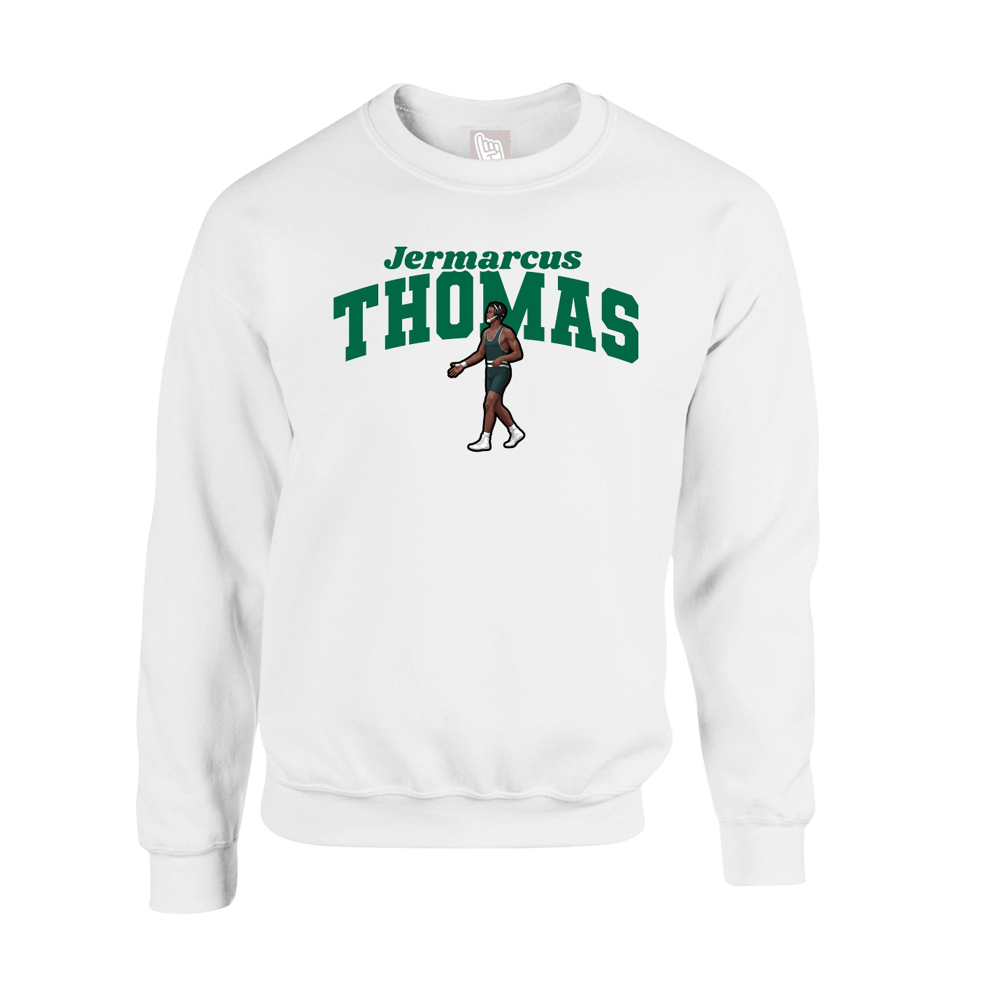 Fleece Crew — Signature Arch in White