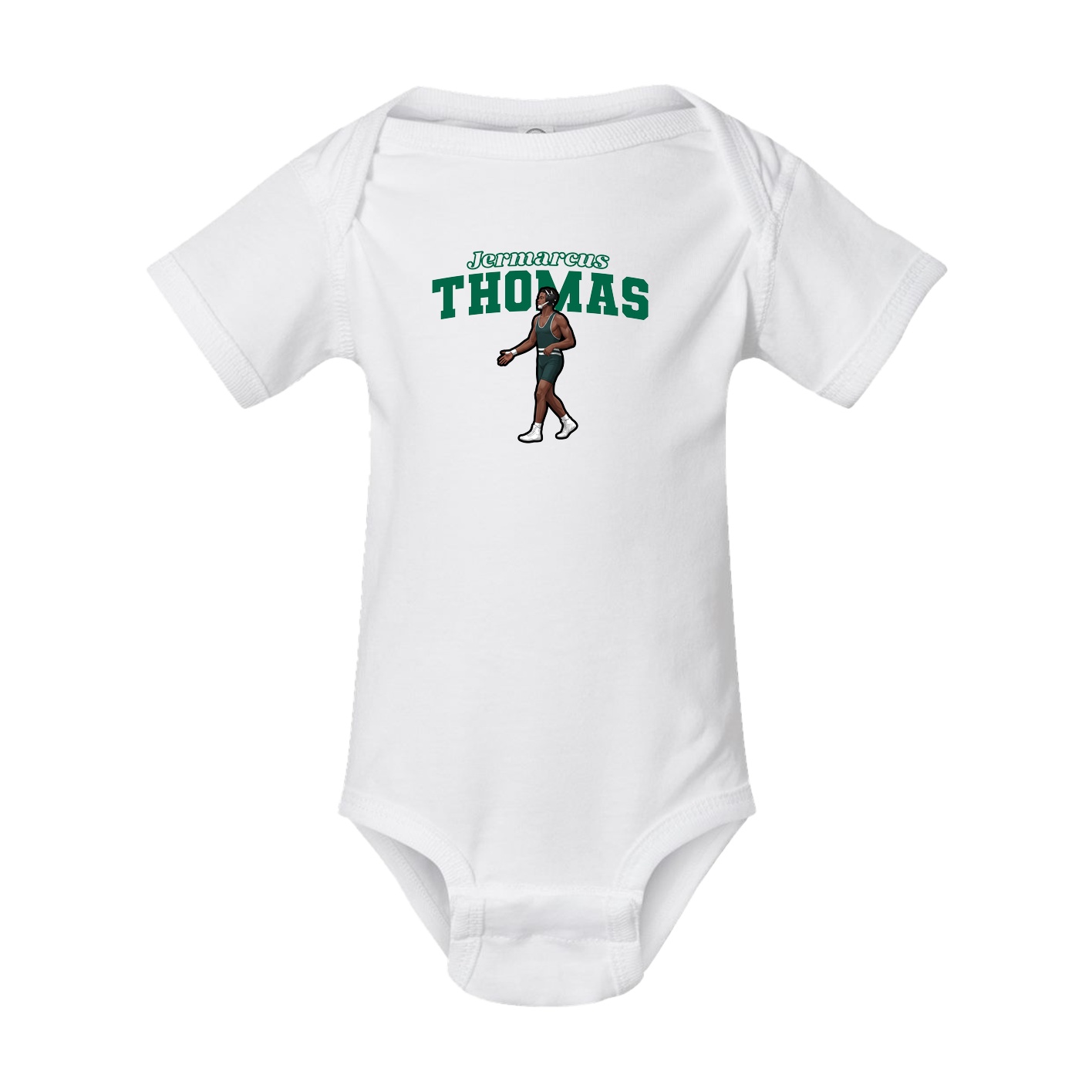 Baby Onesie — Name Arch in White