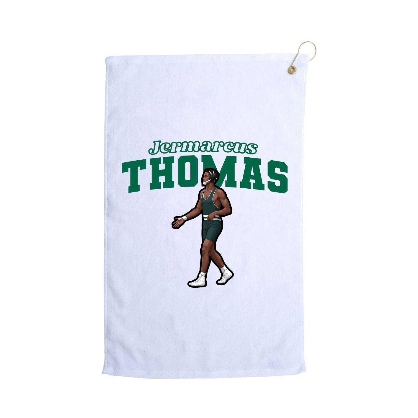 Golf Towel — Name Arch in White