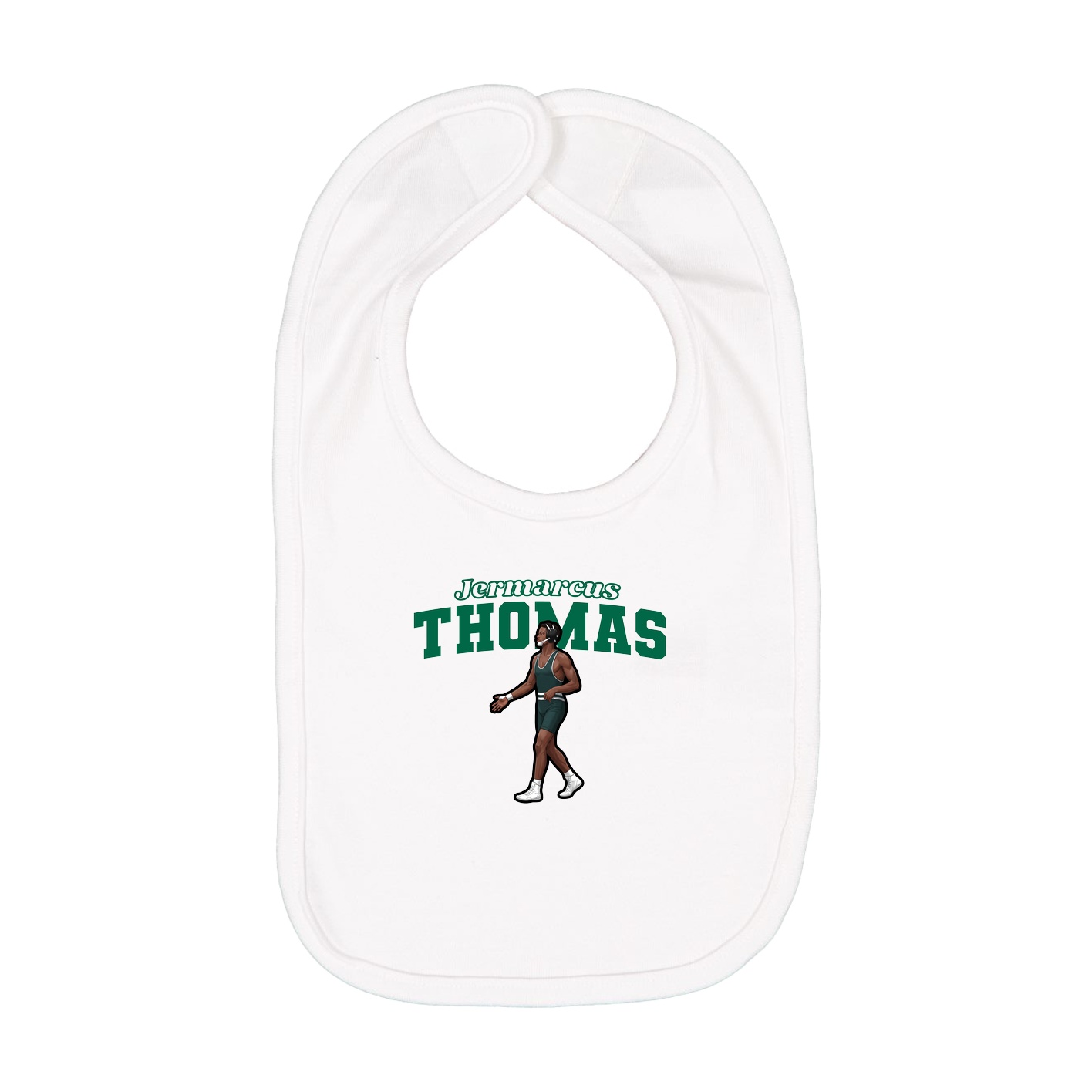 Infant Bib — Name Arch in White