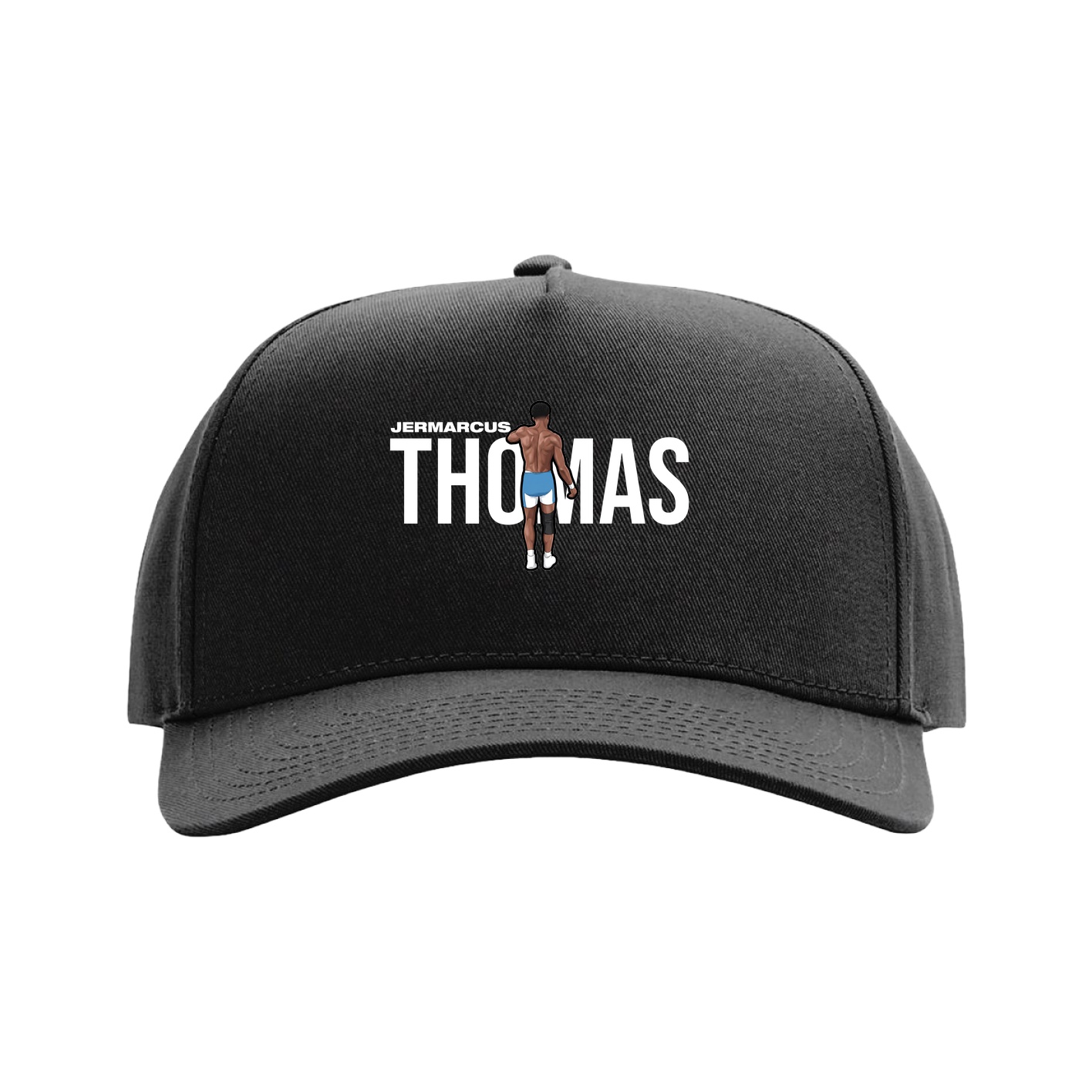 Full Fabric Five-Panel Champ Cap — Player Name in Black