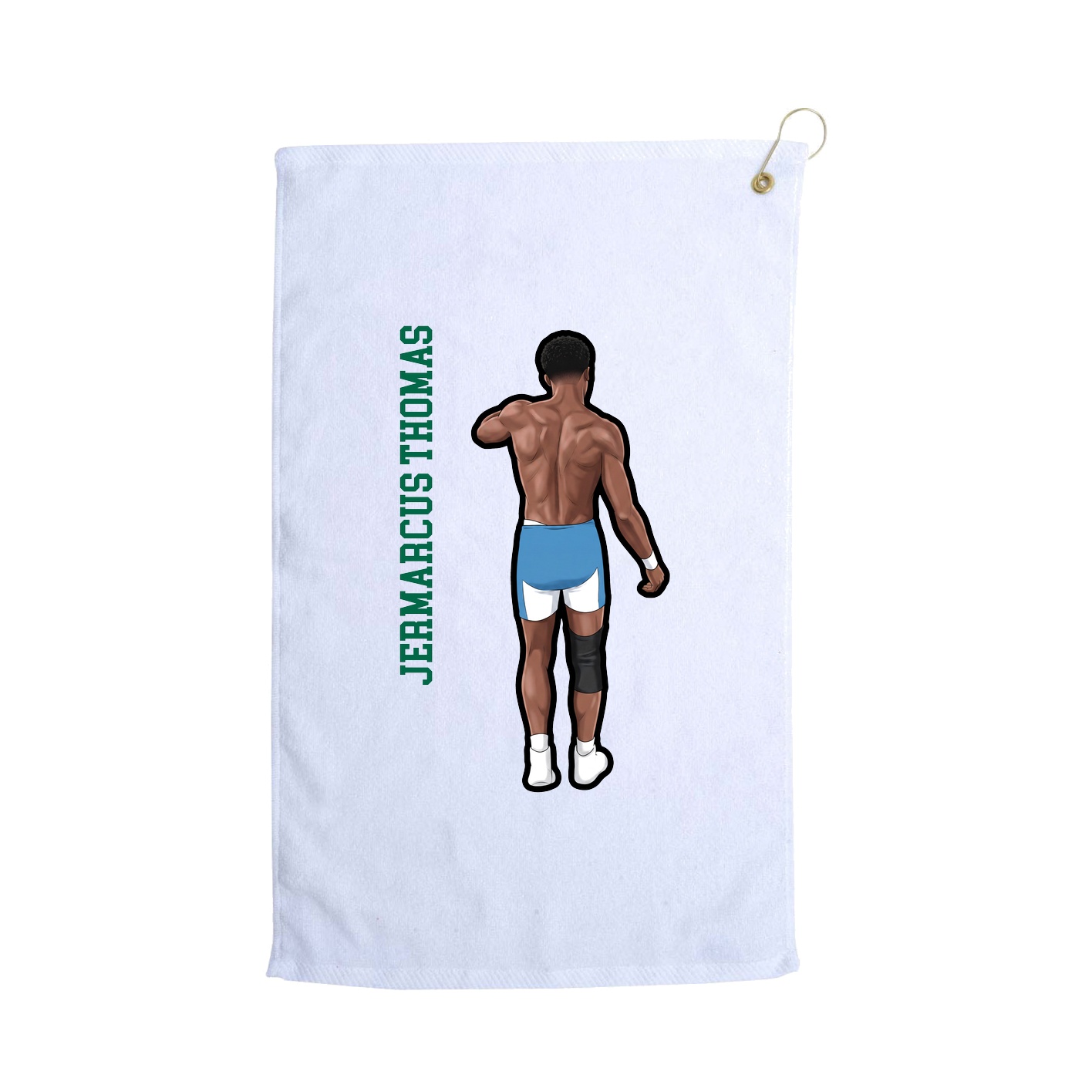 Golf Towel — Name Vertical in White