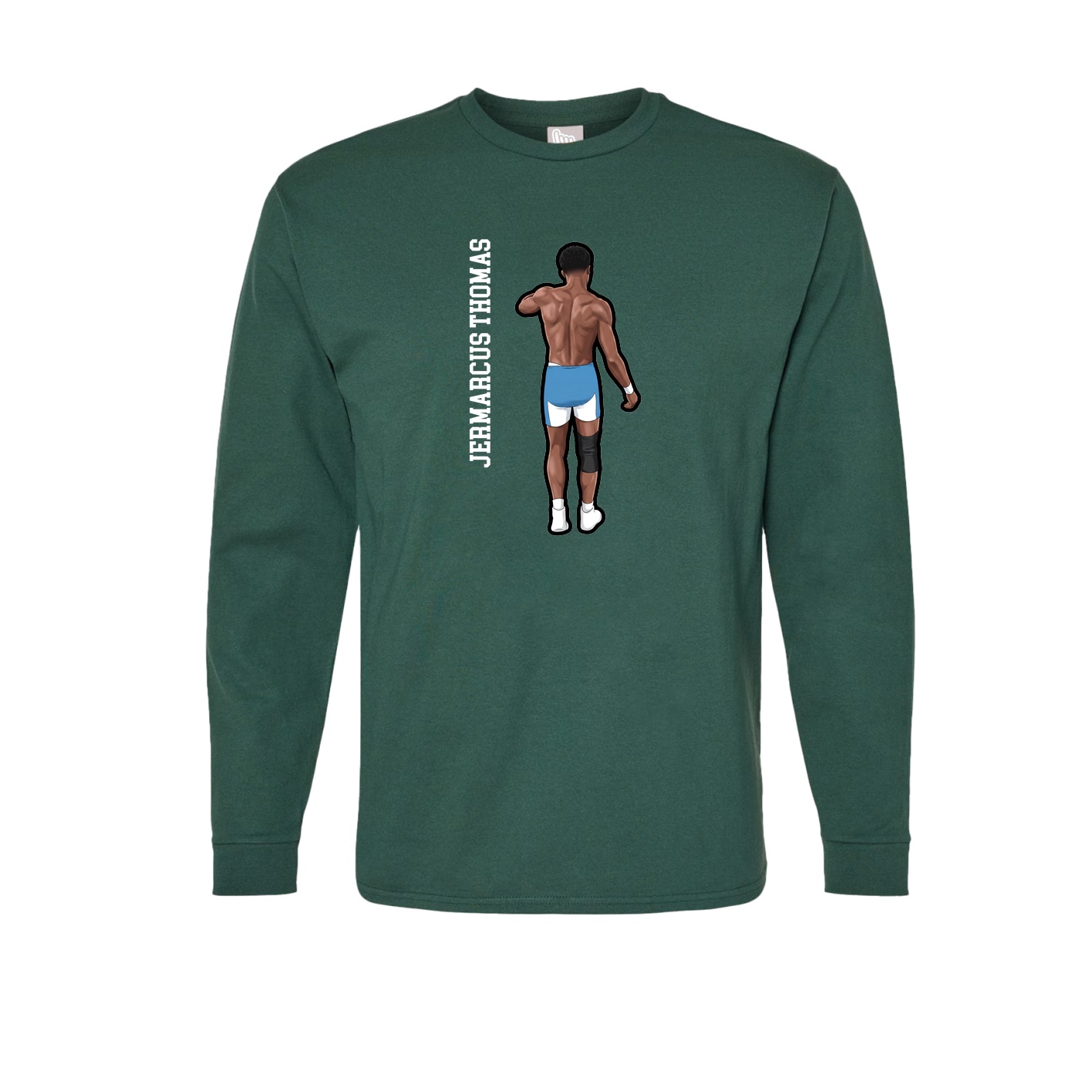 Long Sleeve Tee — Name Vertical in Green