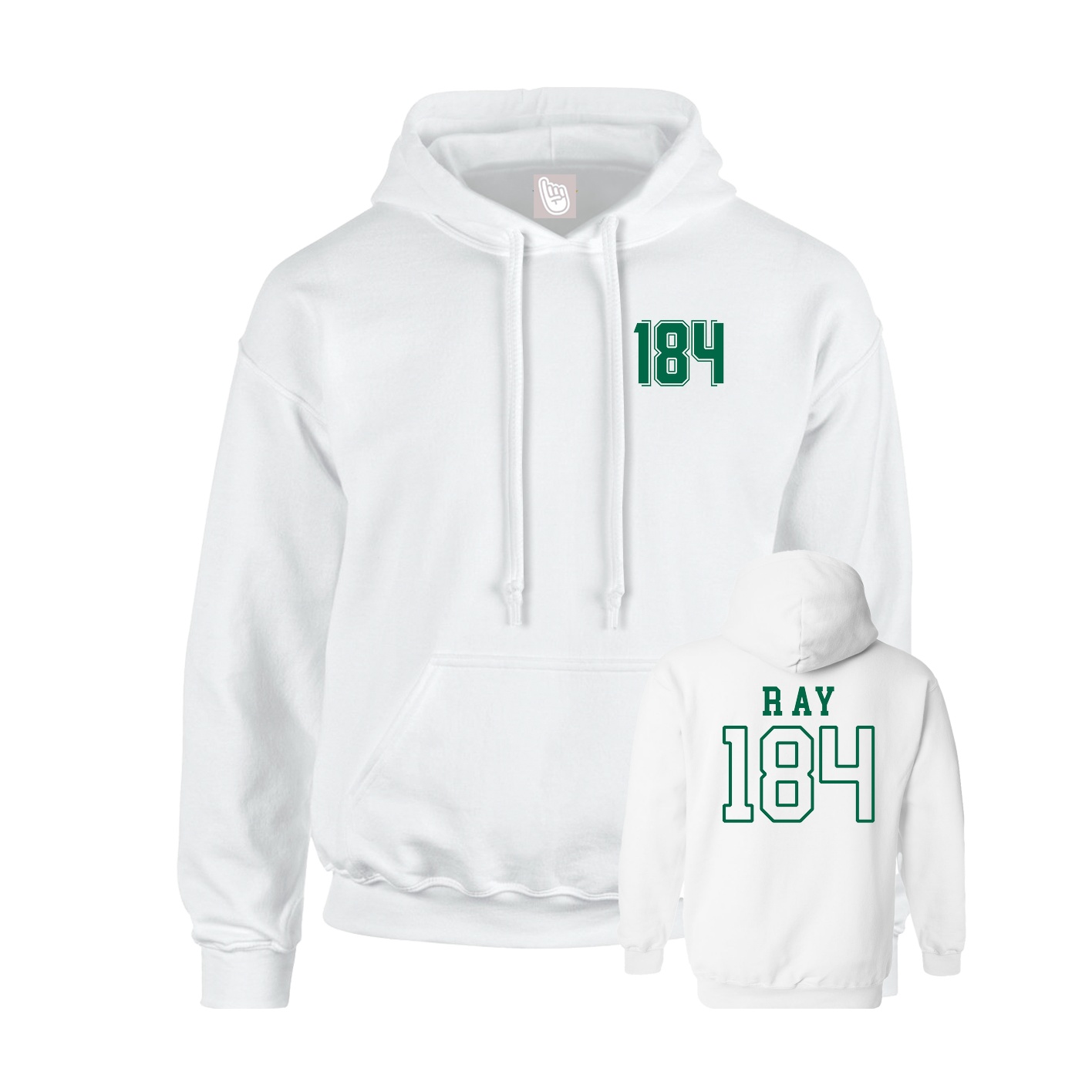 Hoodie — Chest Back in White