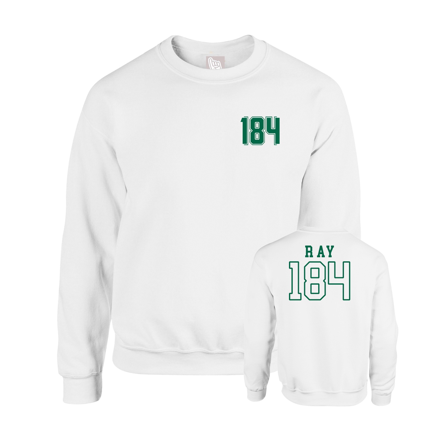 Fleece Crew — Chest Back in White