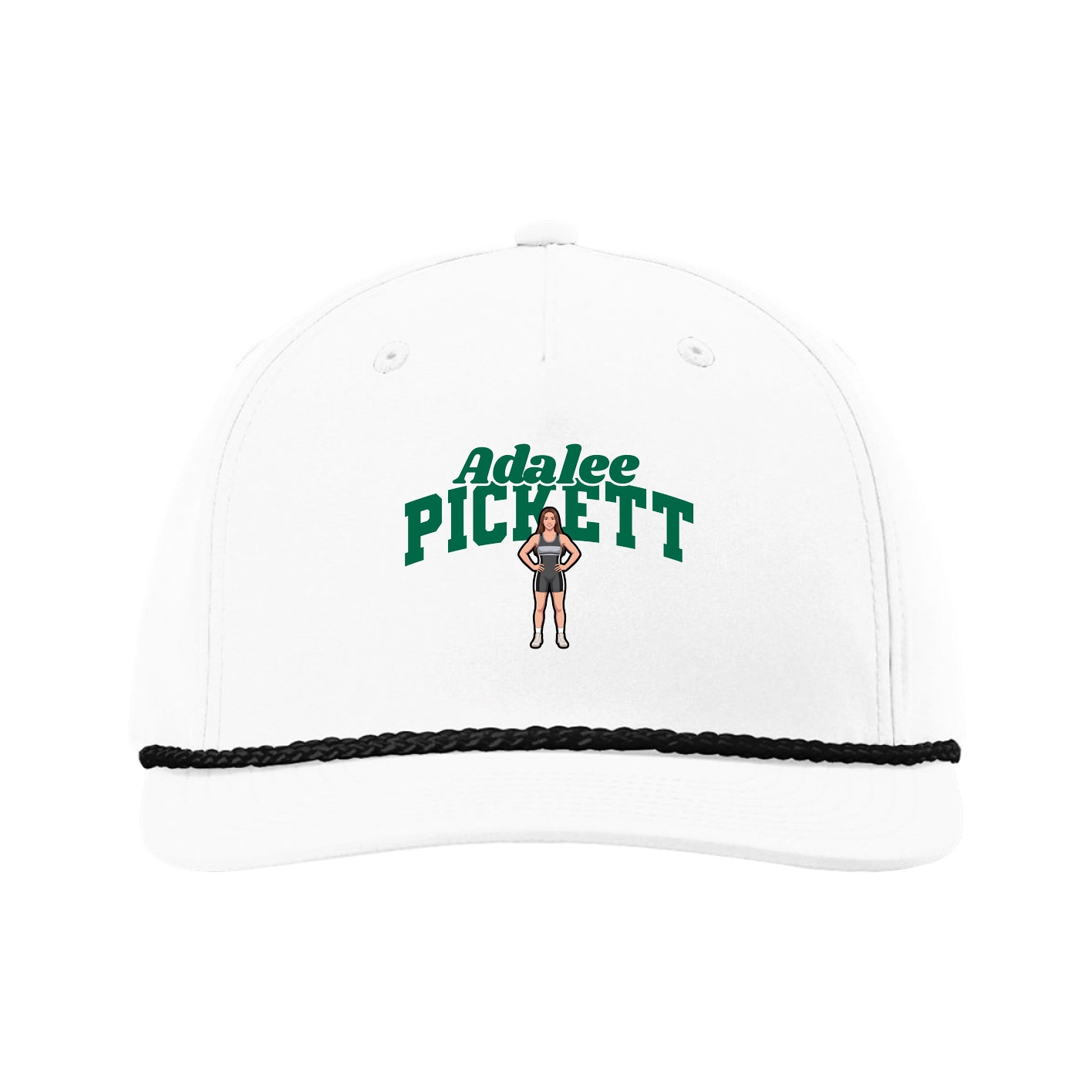 Five-Panel Classic Rope Cap — Signature Arch in White