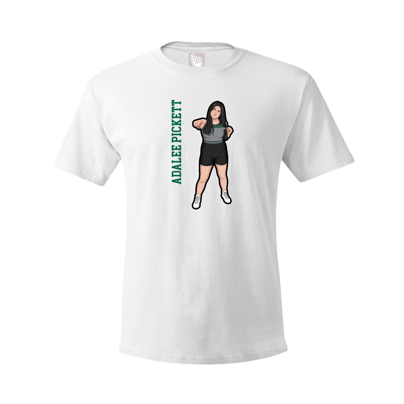 Tee — Name Vertical in White