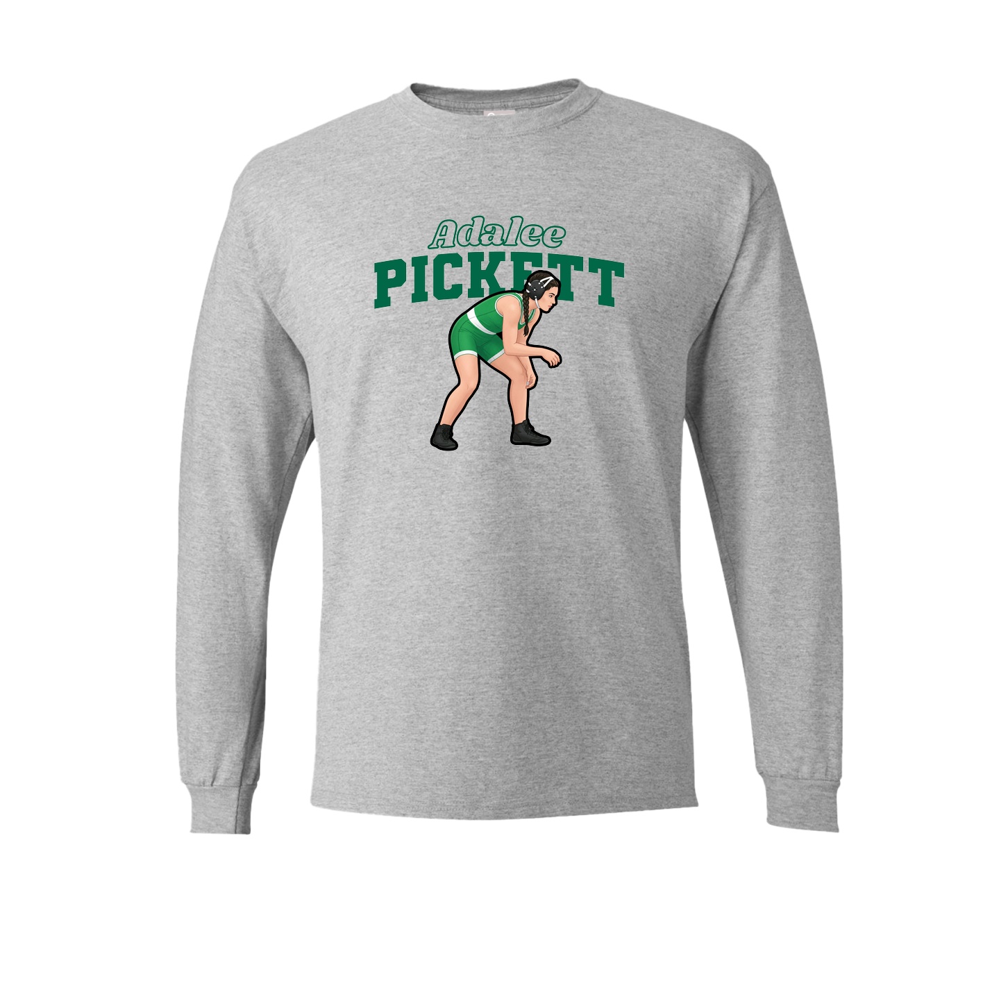 Long Sleeve Tee — Name Arch in Grey