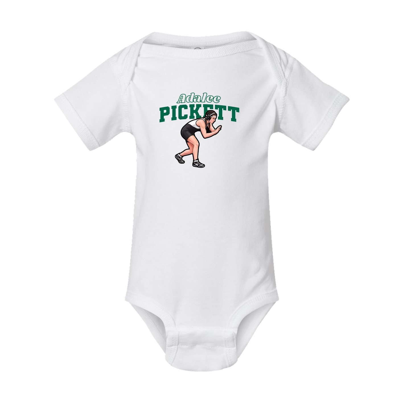 Baby Onesie — Name Arch in White