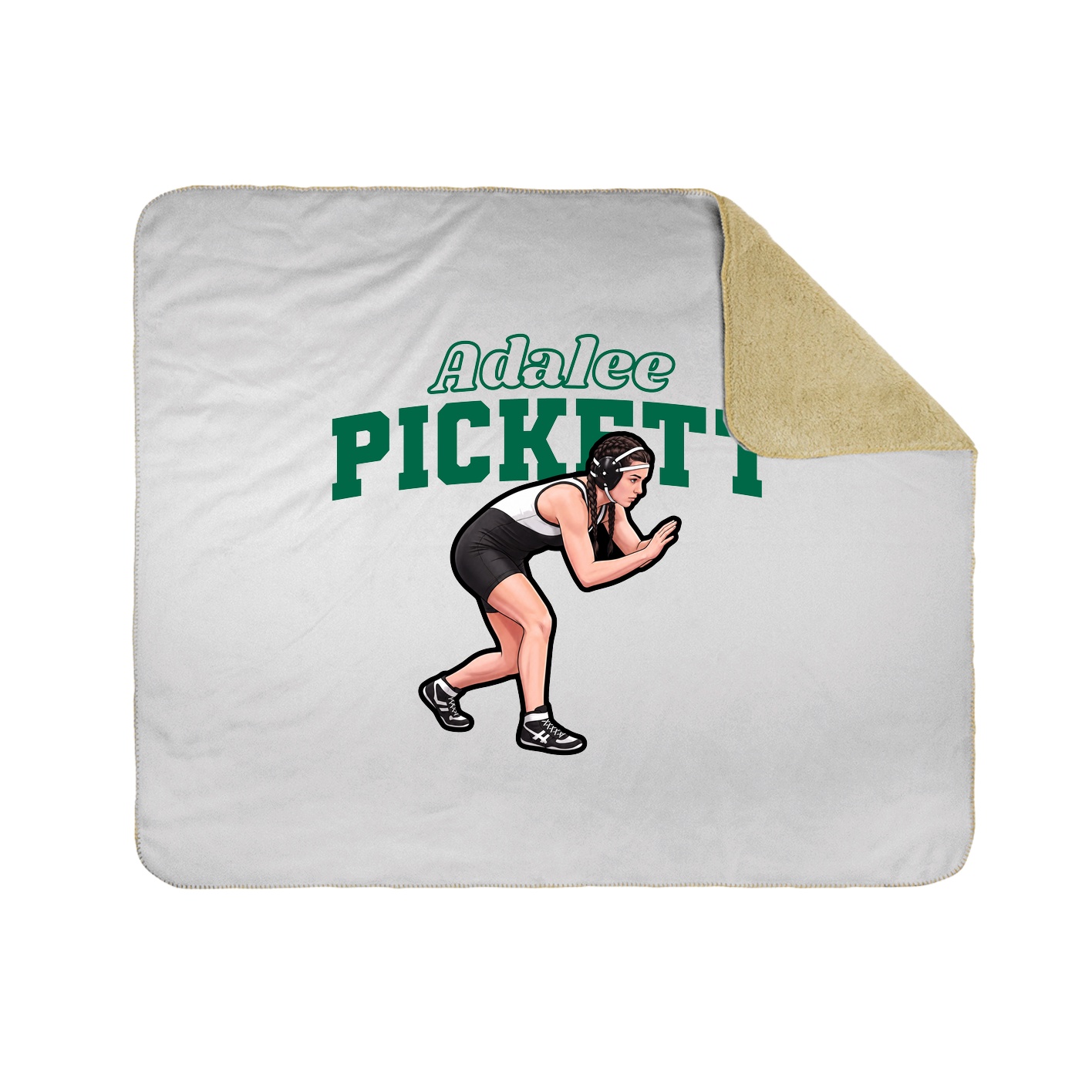 Throw Blanket — Name Arch in White