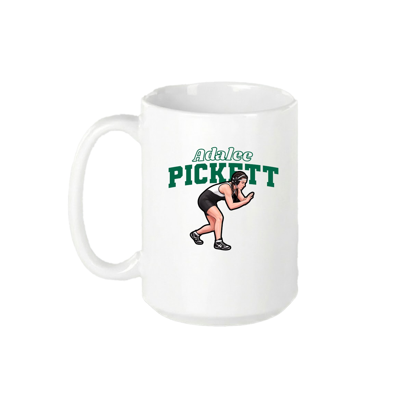 15oz Coffee Mug — Name Arch in White