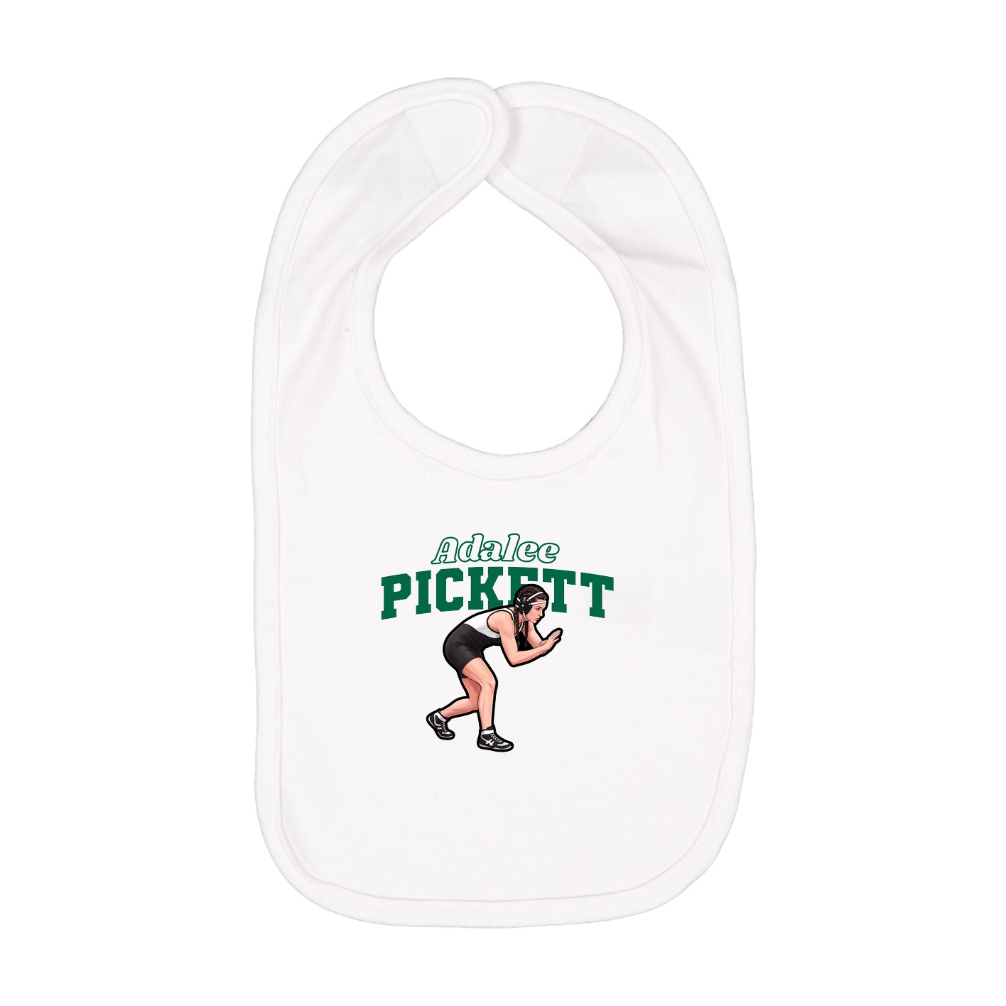 Infant Bib — Name Arch in White