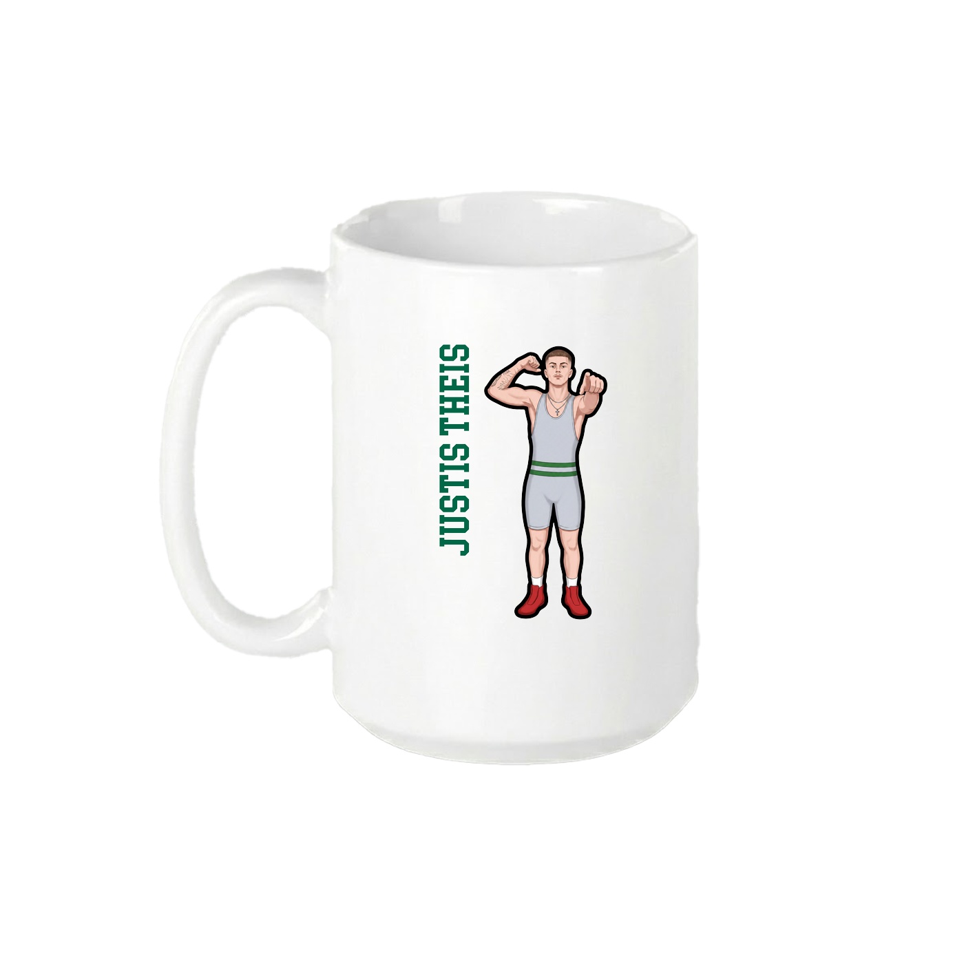 15oz Coffee Mug — Name Vertical in White