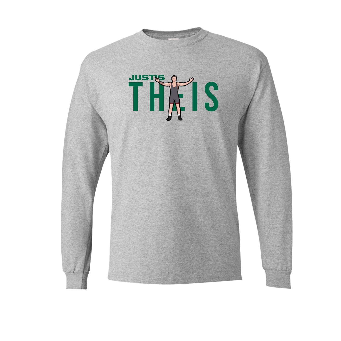 Long Sleeve Tee — Player Name in Grey
