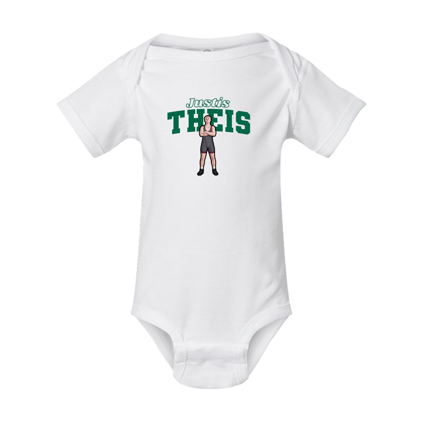 Baby Onesie — Name Arch in White