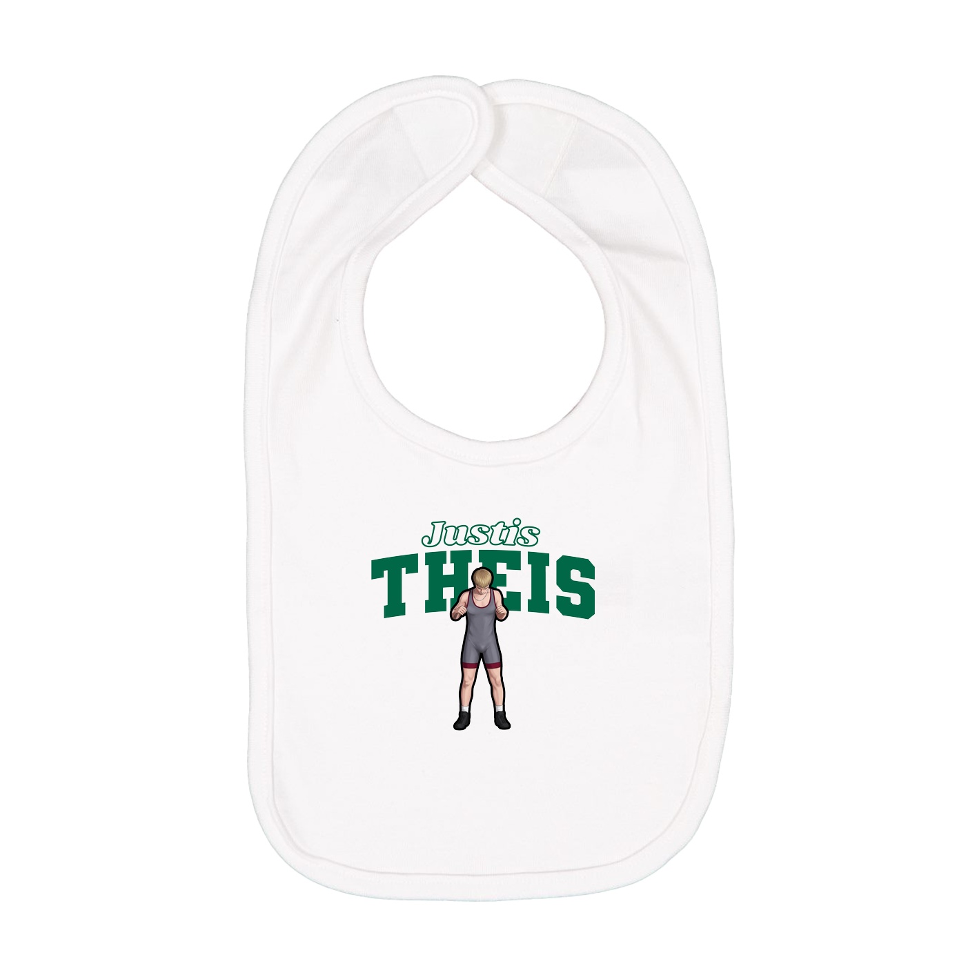 Infant Bib — Name Arch in White