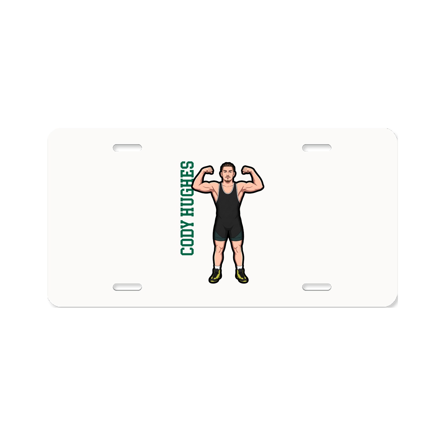 License Plate — Name Vertical in Classic