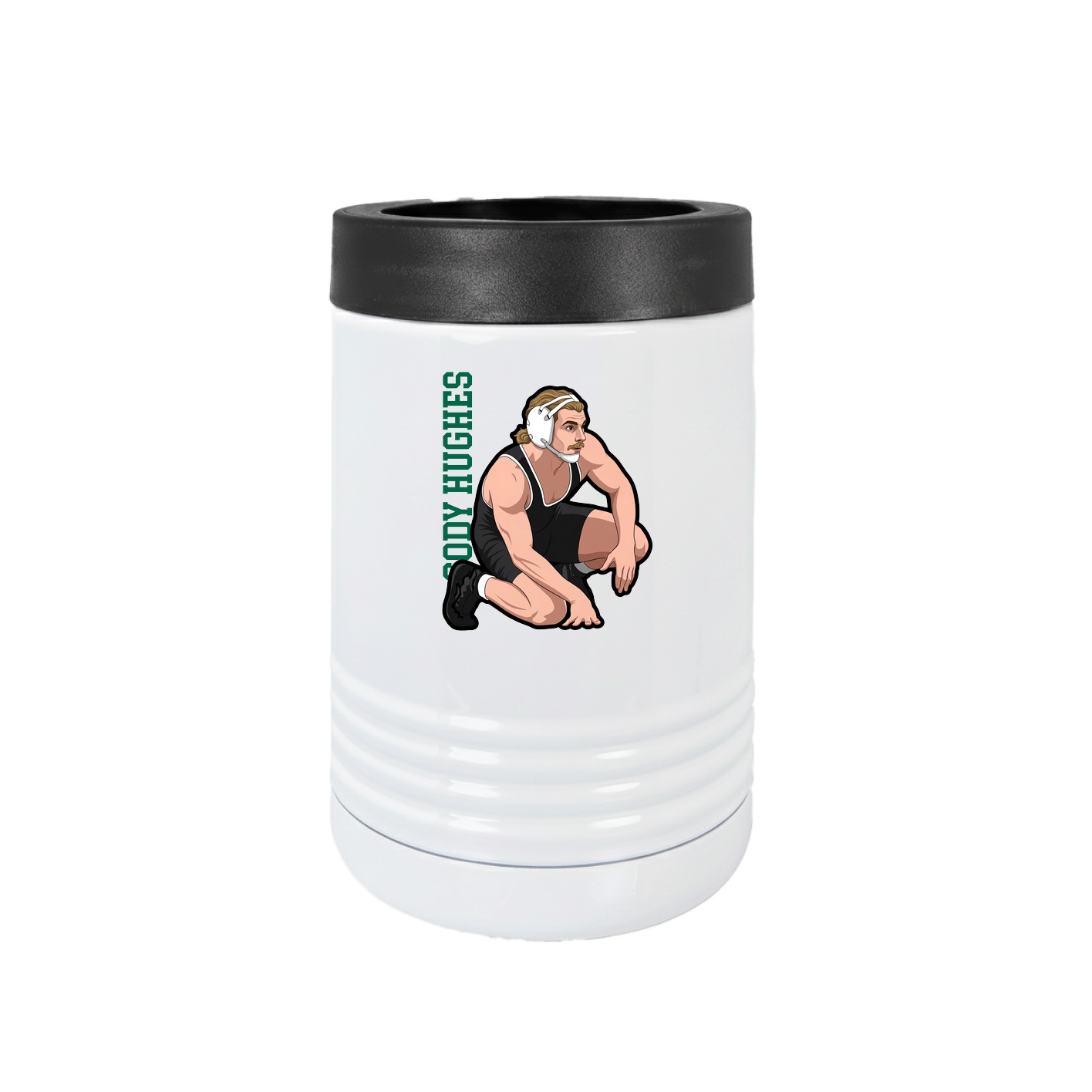 Beverage Holder — Name Vertical in White