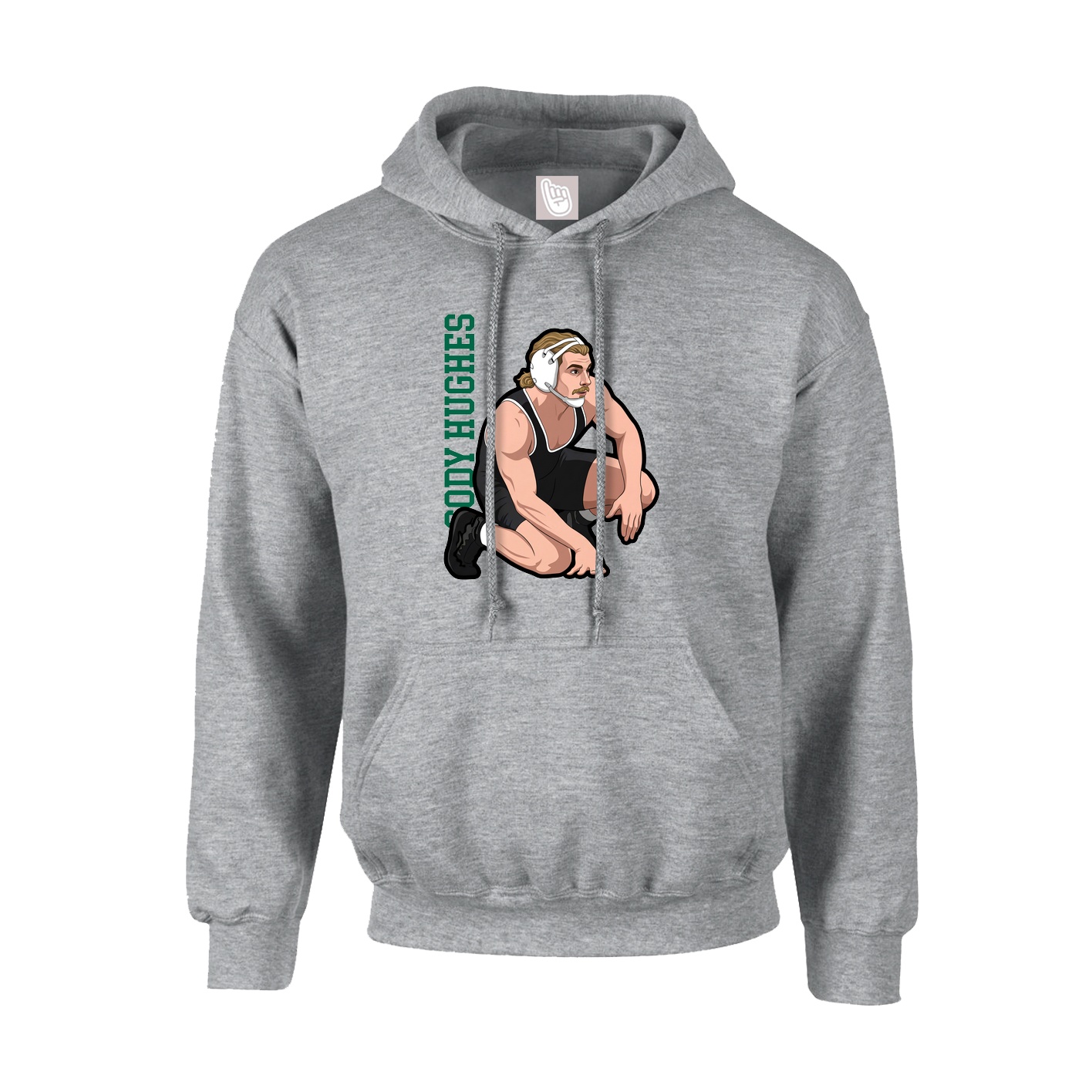Youth Hoodie — Name Vertical in Grey