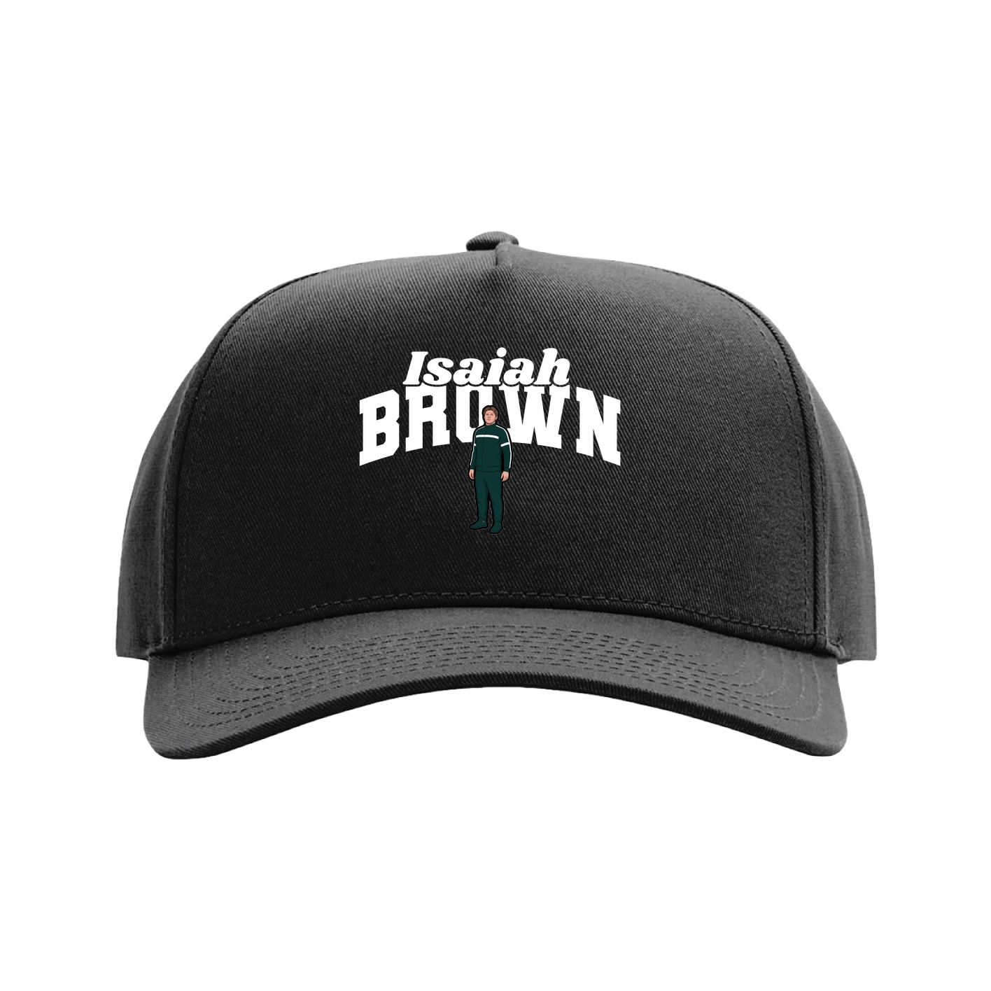 Full Fabric Five-Panel Champ Cap — Signature Arch in Black