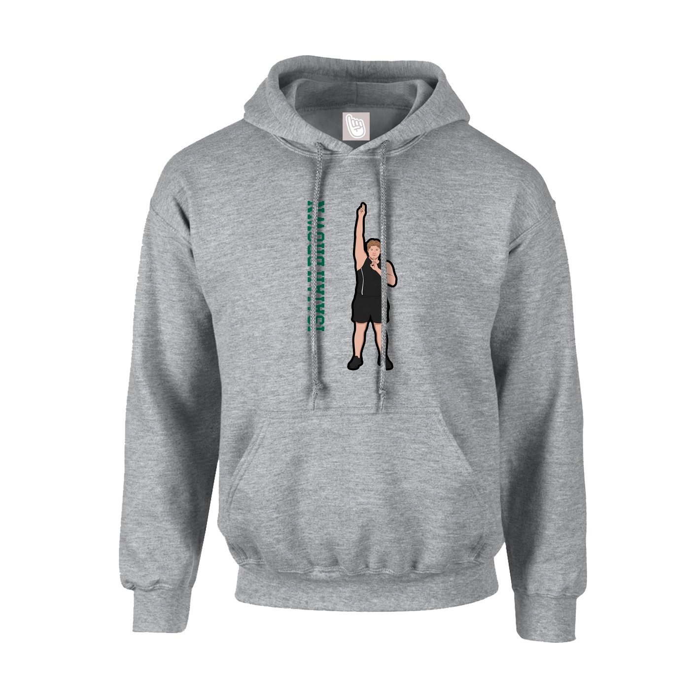 Hoodie — Name Vertical in Grey