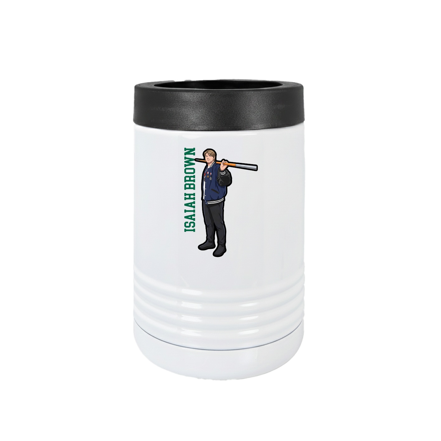 Beverage Holder — Name Vertical in White