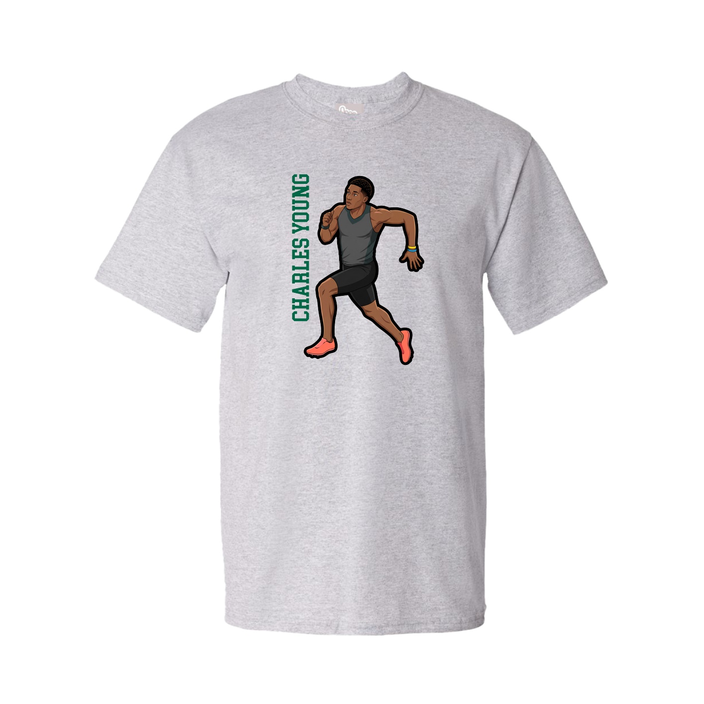 Tee — Name Vertical in Grey