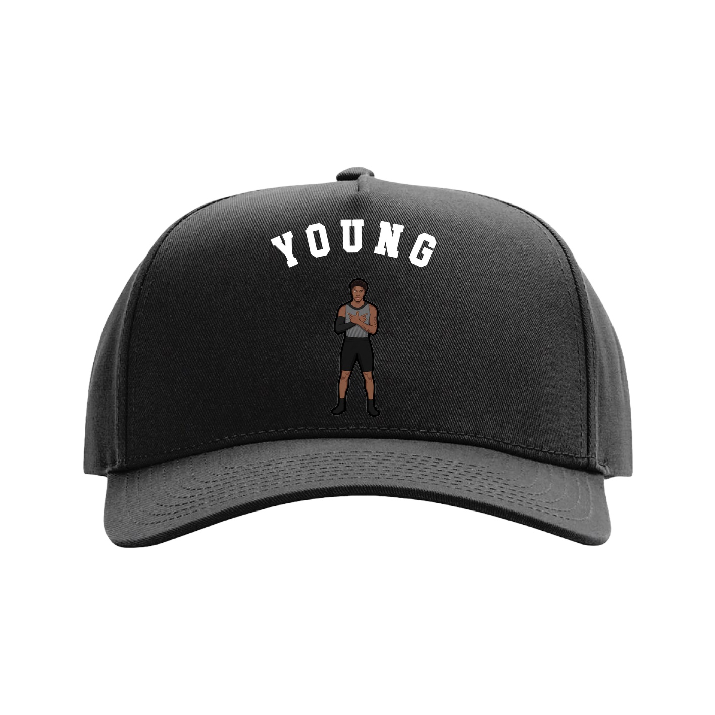 Full Fabric Five-Panel Champ Cap — Shirsey Arch in Black