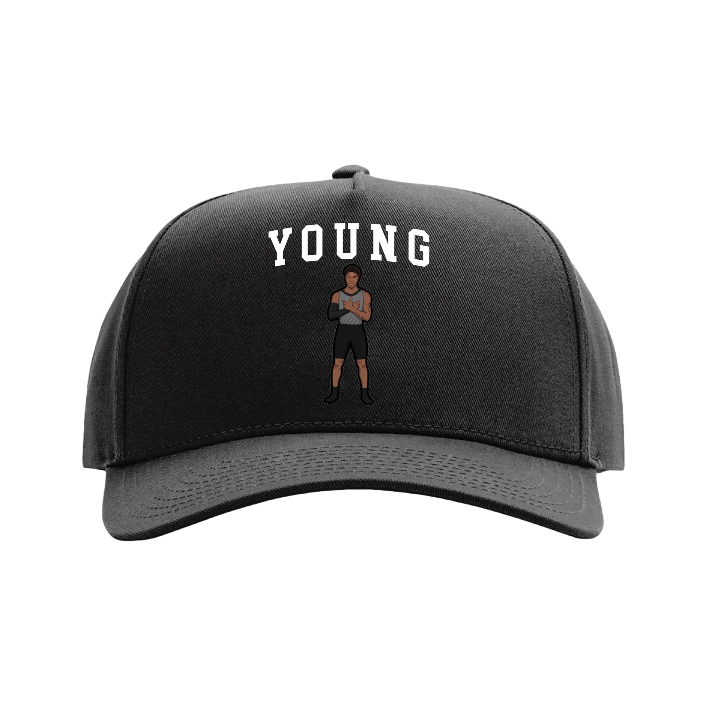 Full Fabric Five-Panel Champ Cap — Shirsey in Black