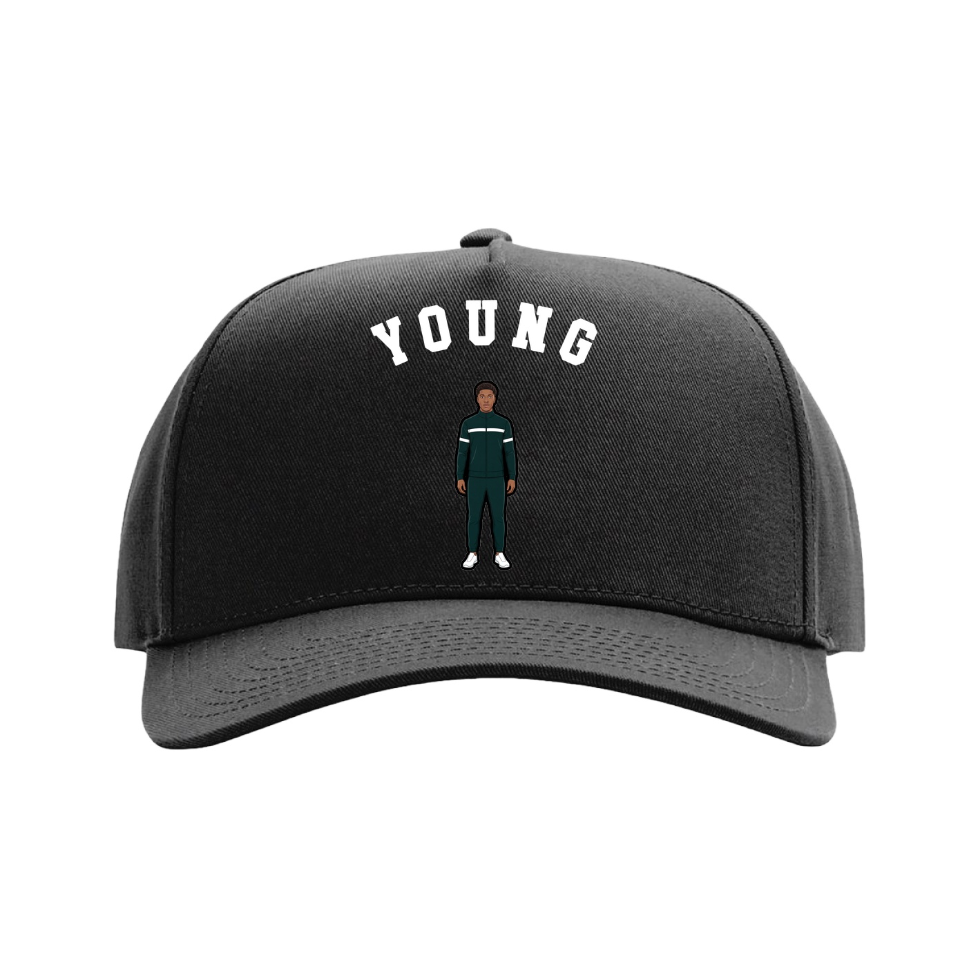 Full Fabric Five-Panel Champ Cap — Shirsey Arch in Black