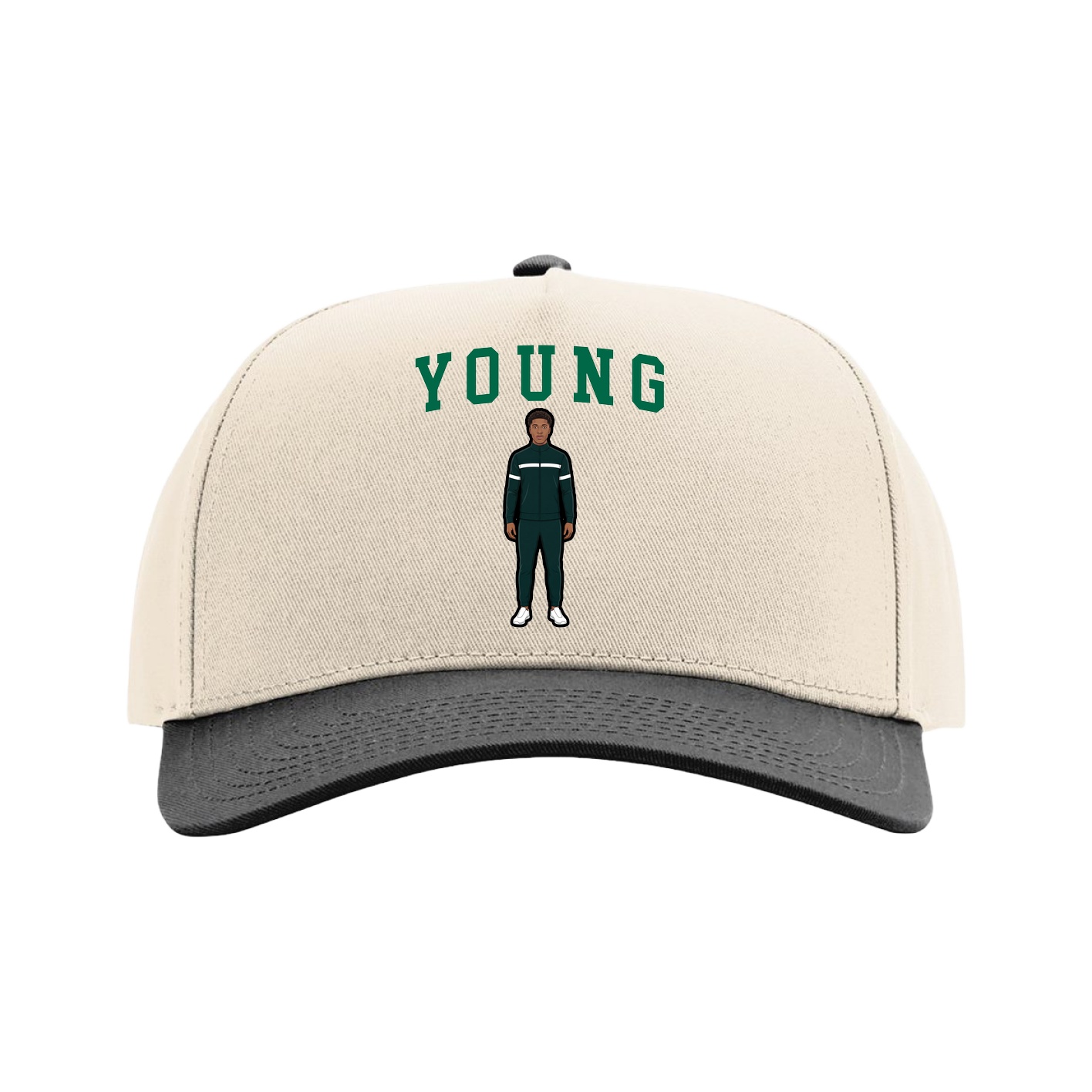 Full Fabric Five-Panel Champ Cap — Shirsey in Cream/Black