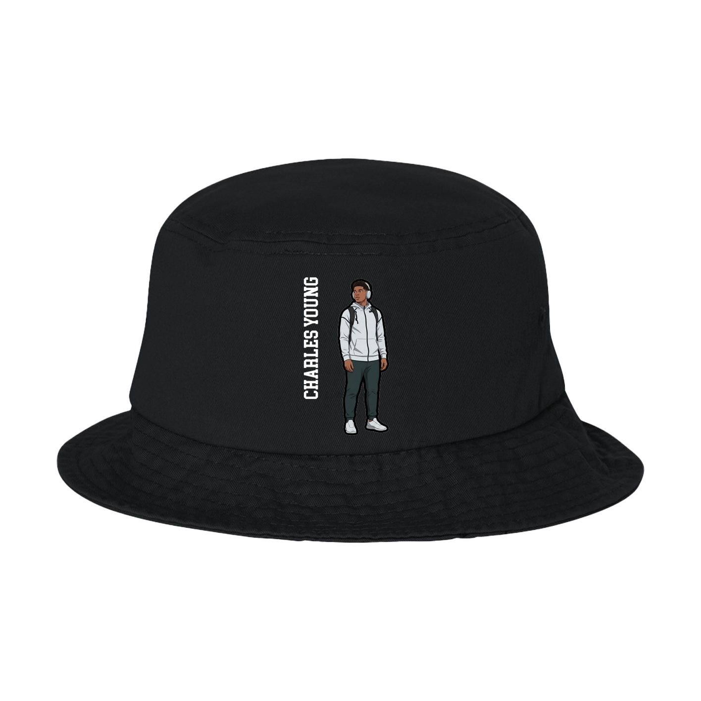 Bucket Cap — Name Vertical in Black