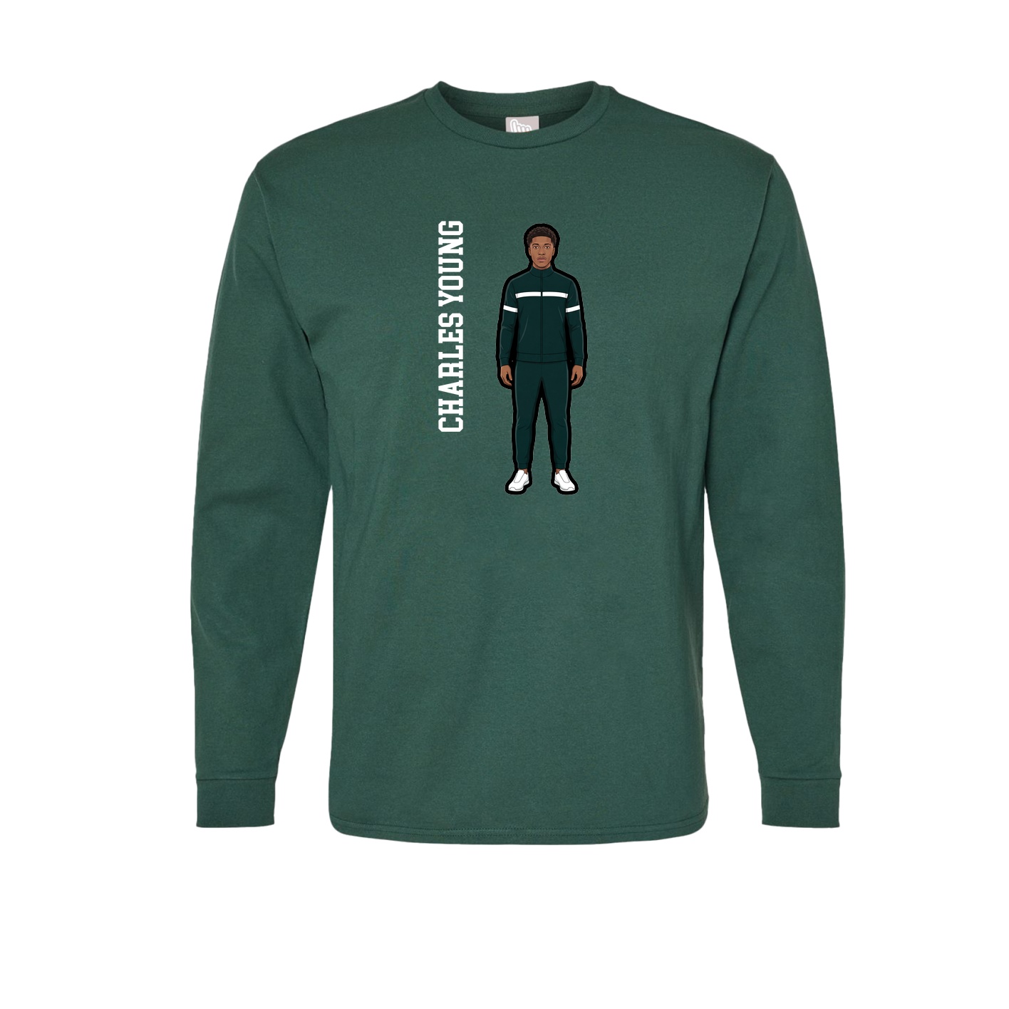 Long Sleeve Tee — Name Vertical in Green