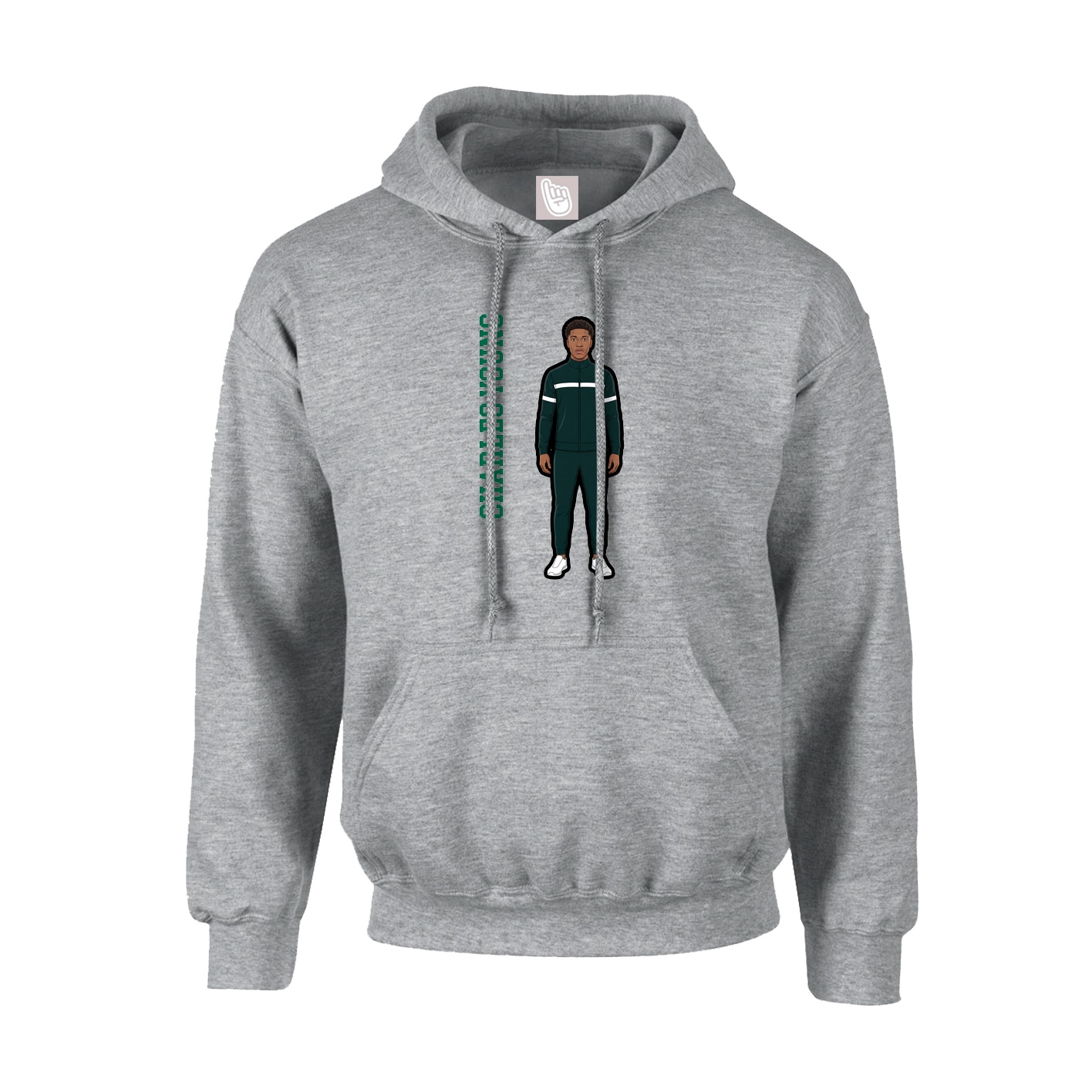 Hoodie — Name Vertical in Grey
