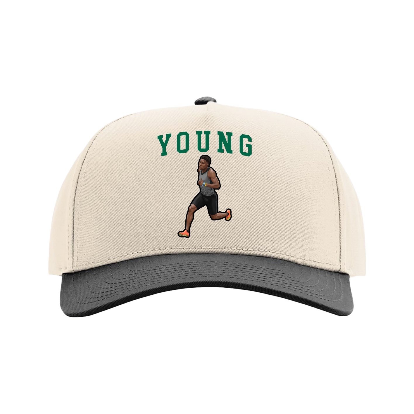 Full Fabric Five-Panel Champ Cap — Shirsey in Cream/Black