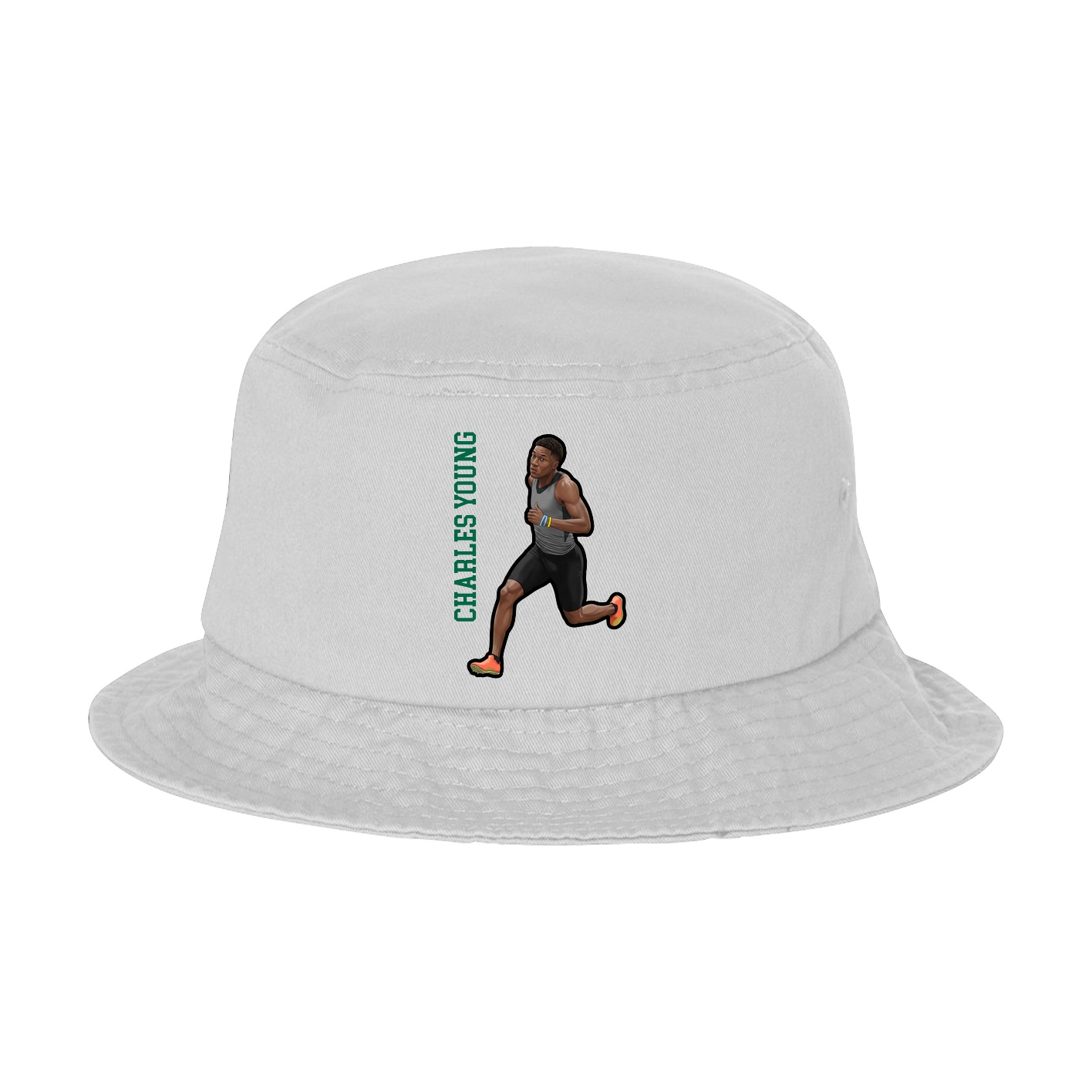 Bucket Cap — Name Vertical in White