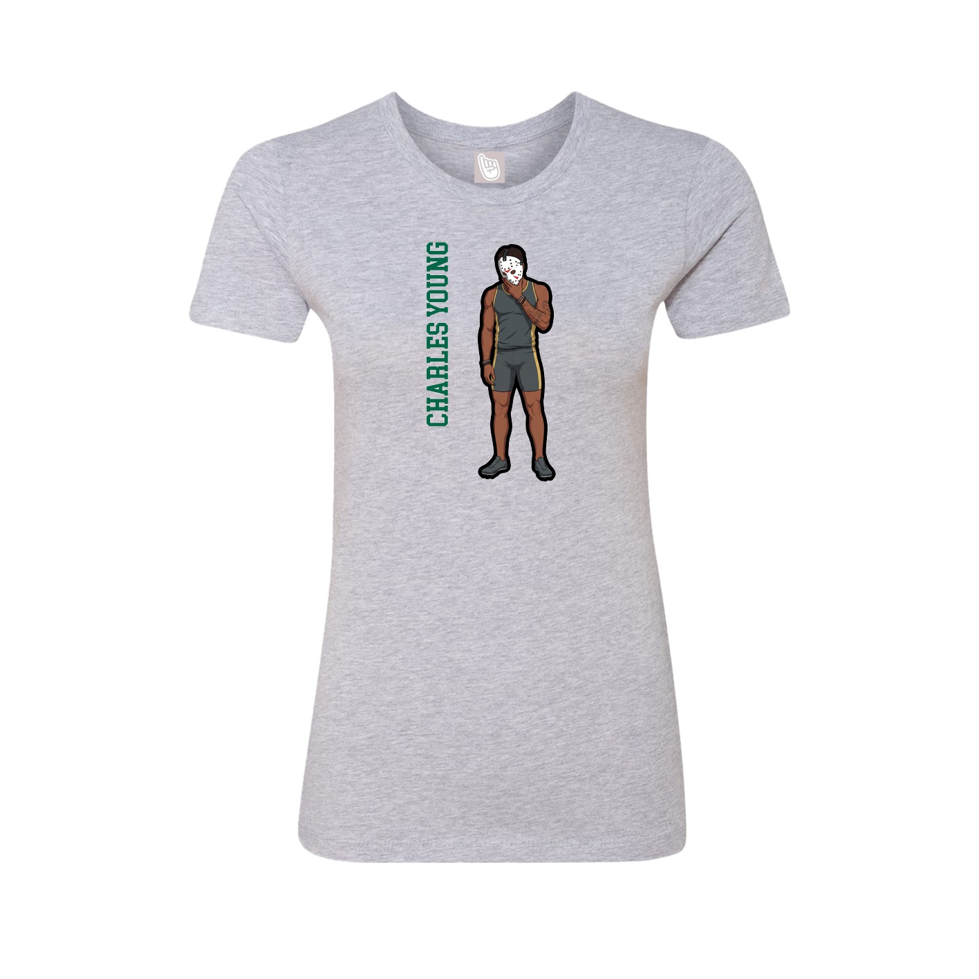 Womens Tee — Name Vertical in Grey