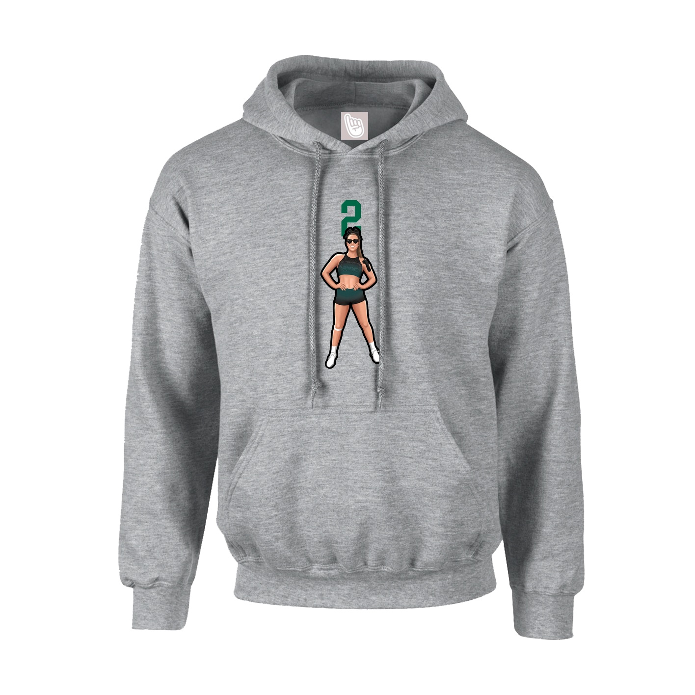 Youth Hoodie — Number Top in Grey