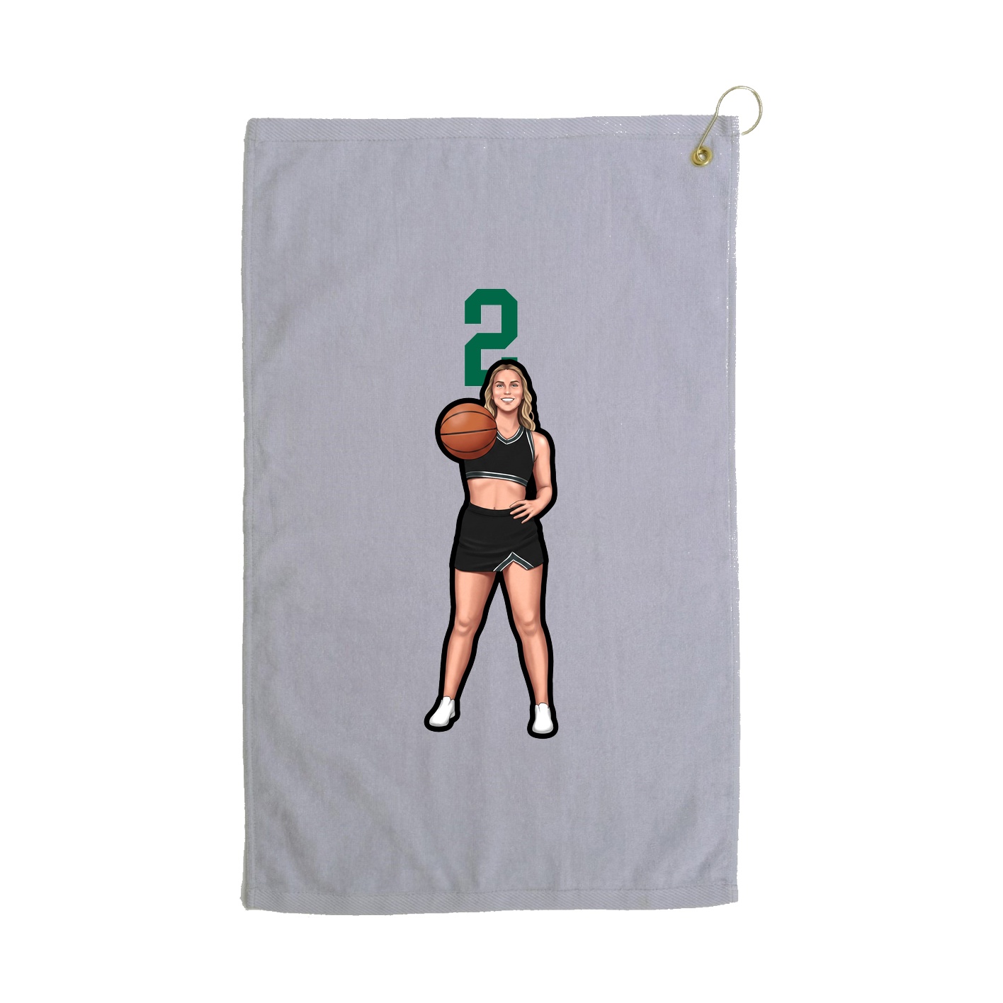 Golf Towel — Number Top in Grey