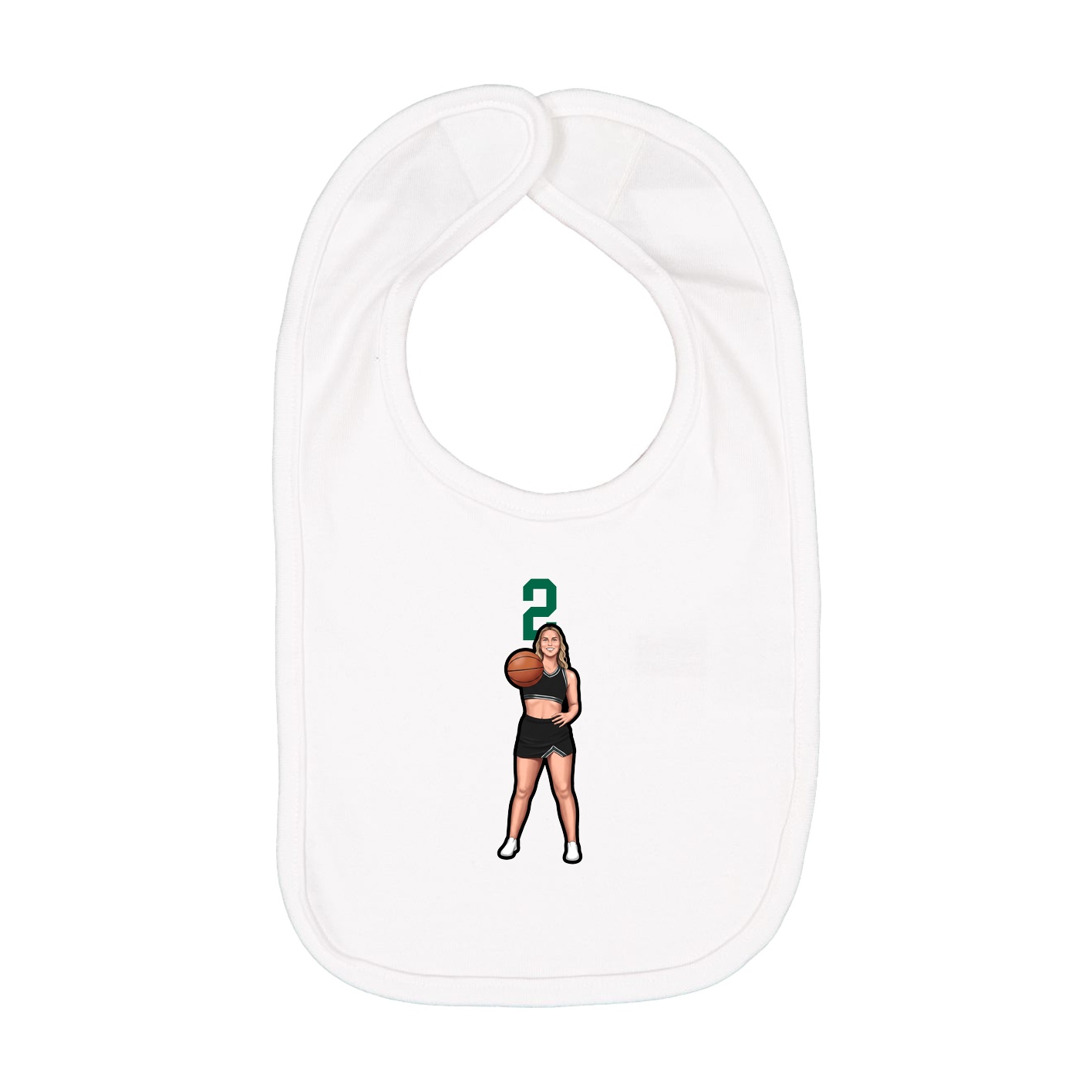 Infant Bib — Number Top in White