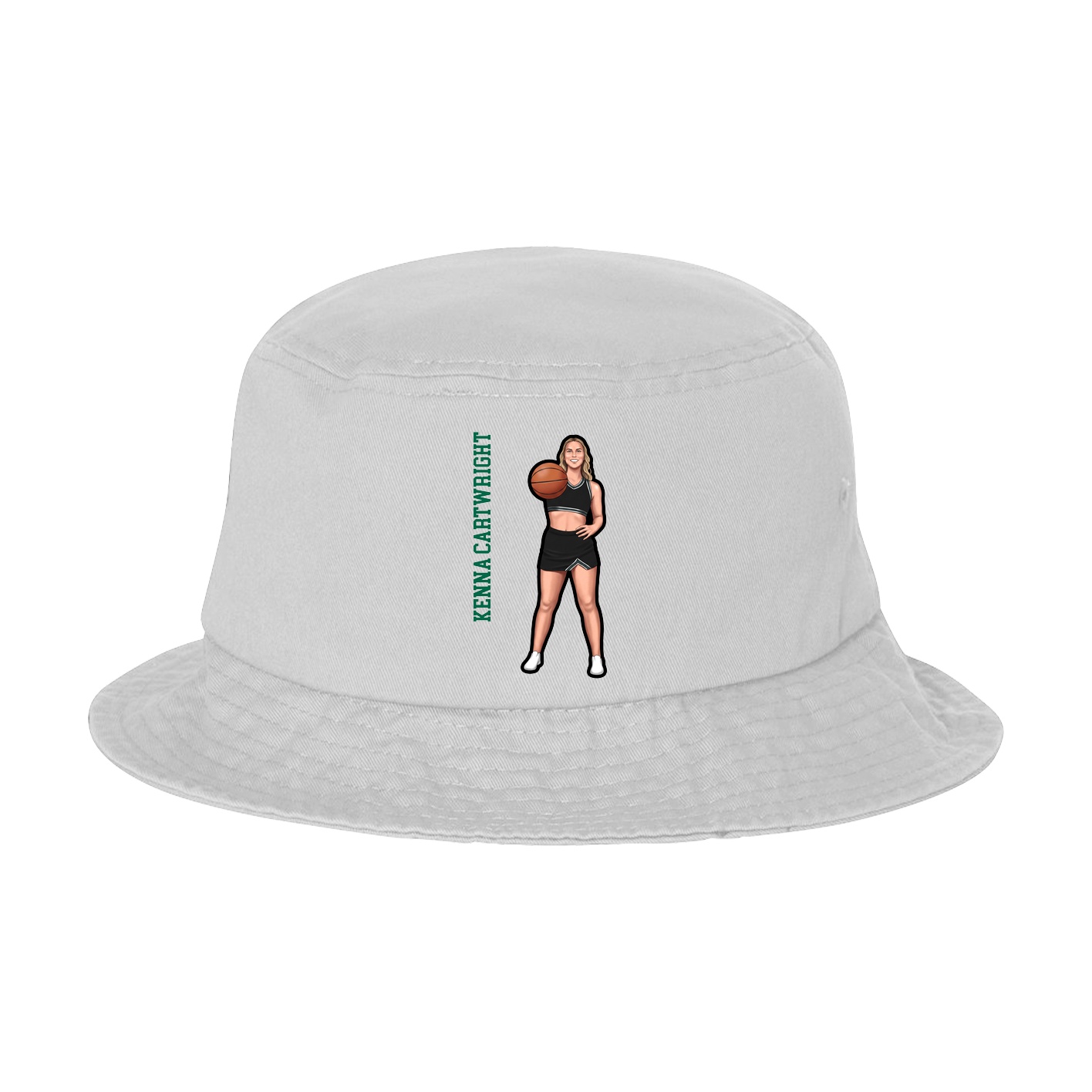 Bucket Cap — Name Vertical in White