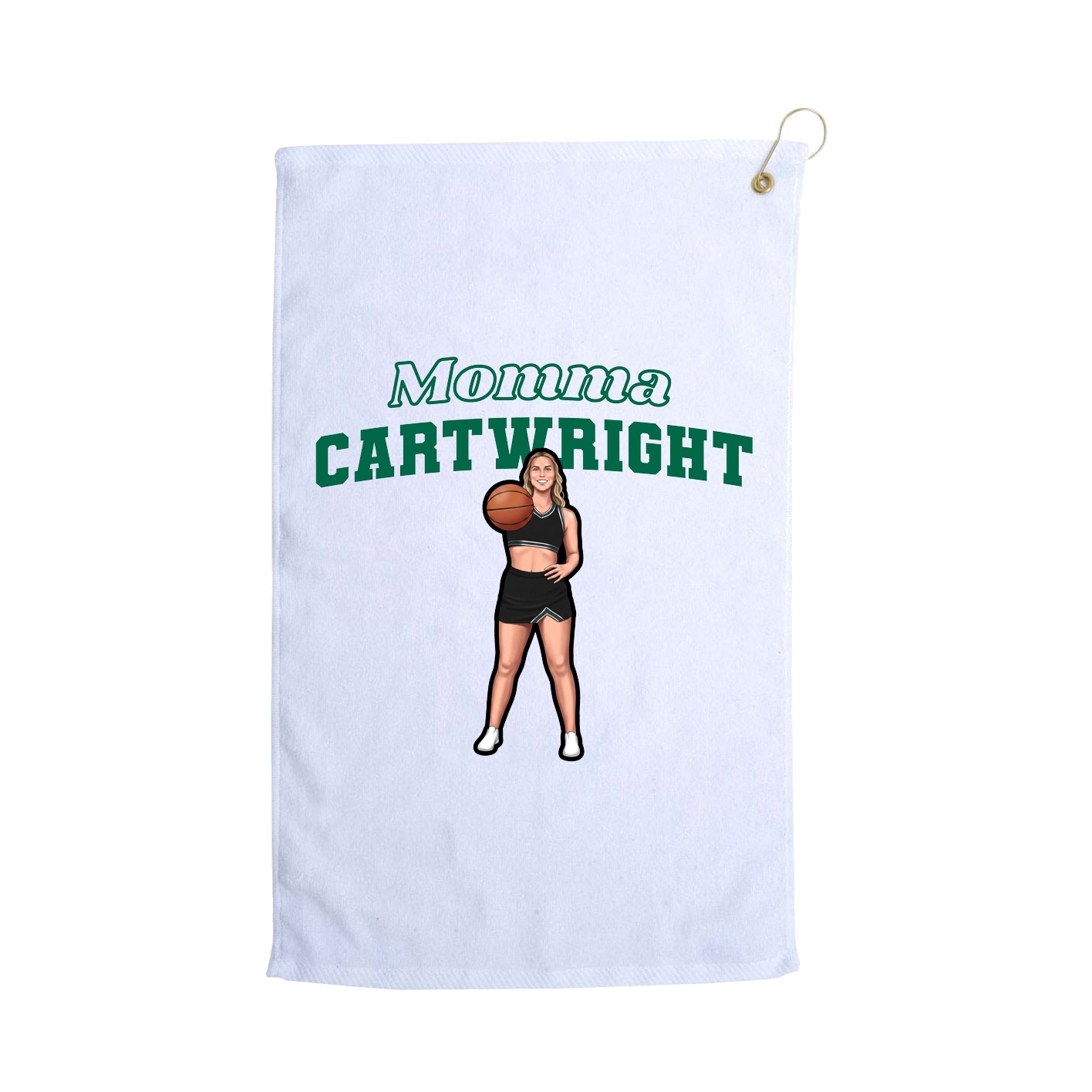 Golf Towel — Mothers Day Block in White