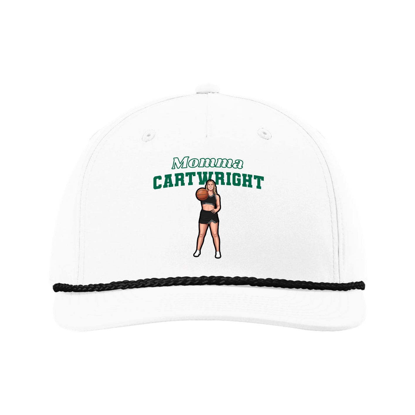 Five-Panel Classic Rope Cap — Mothers Day Block in White