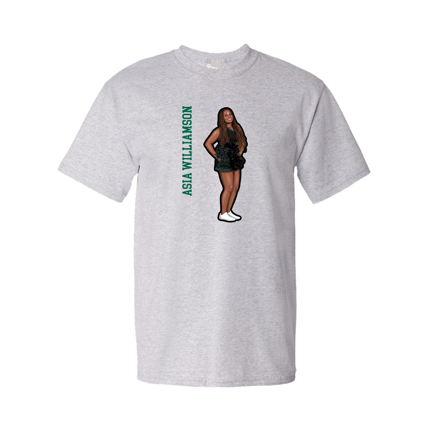 Youth Tee — Name Vertical in Grey