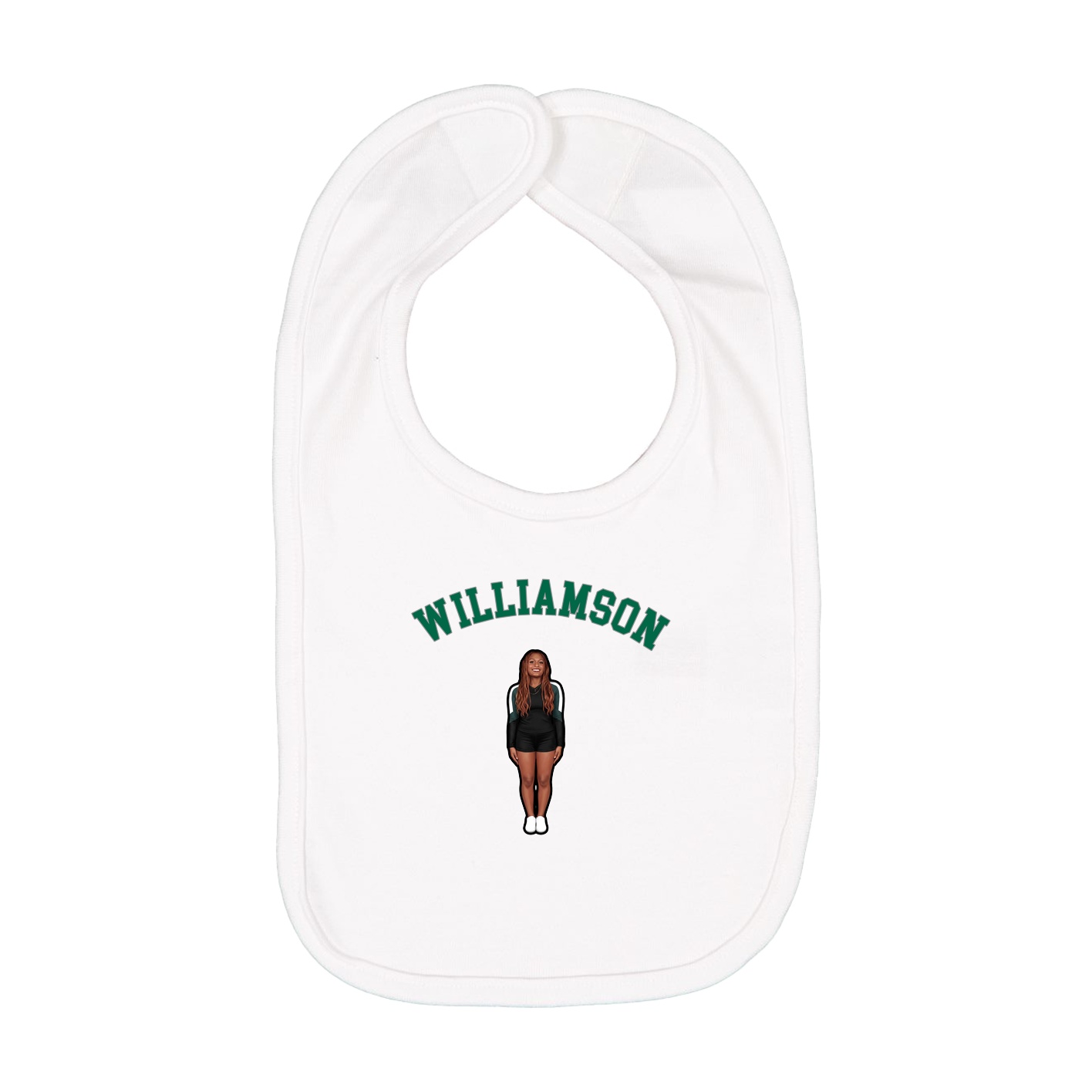 Infant Bib — Shirsey Arch in White