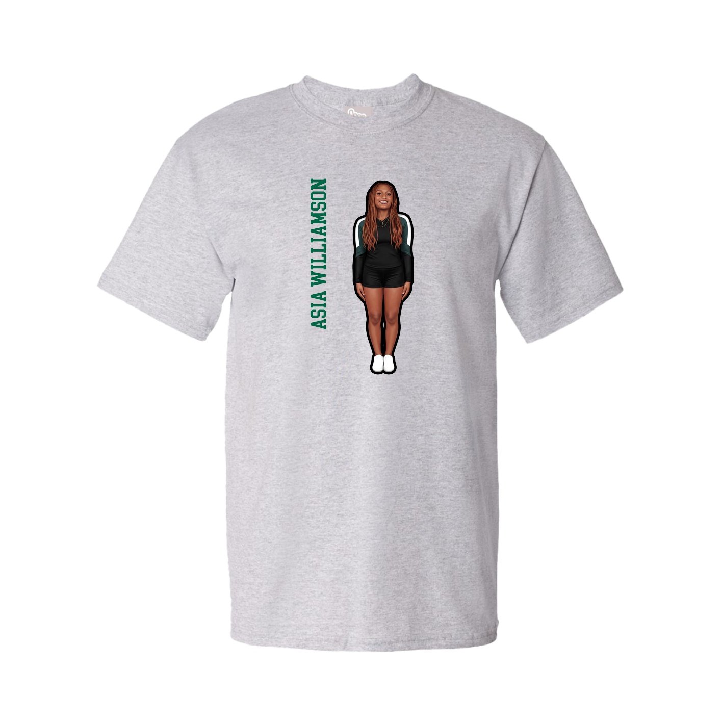 Youth Tee — Name Vertical in Grey