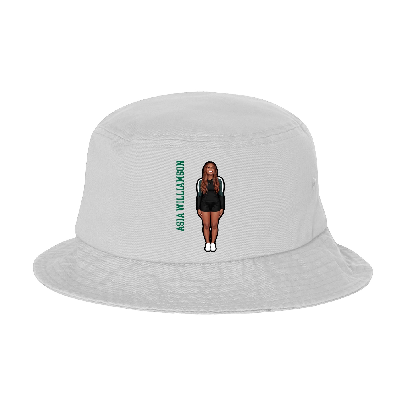 Bucket Cap — Name Vertical in White