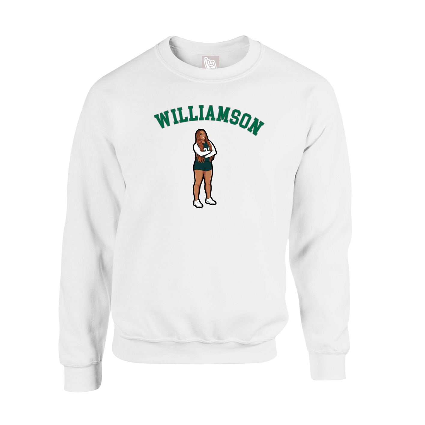 Fleece Crew — Shirsey Arch in White