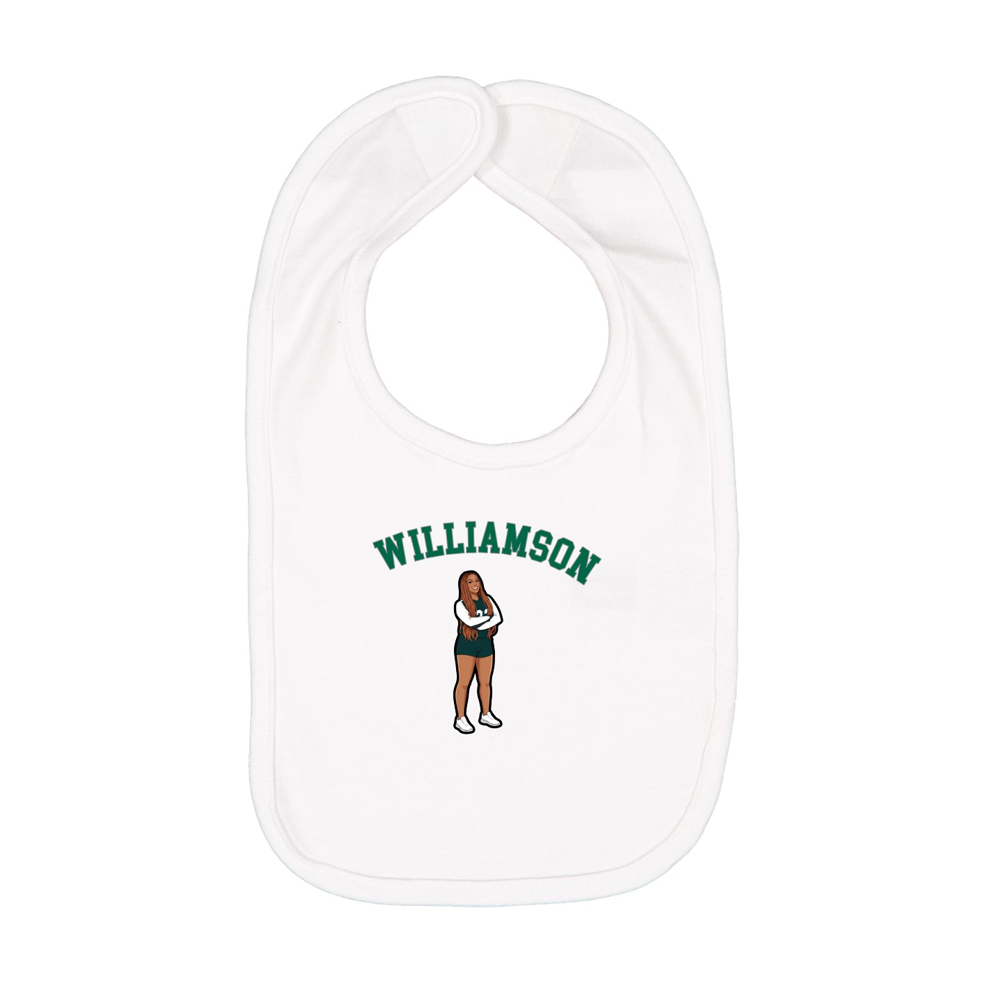Infant Bib — Shirsey Arch in White