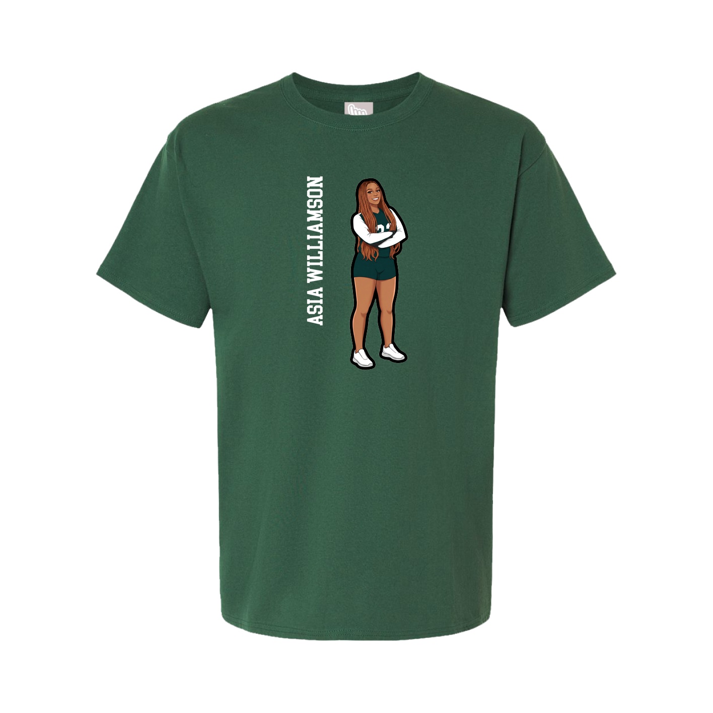 Youth Tee — Name Vertical in Green